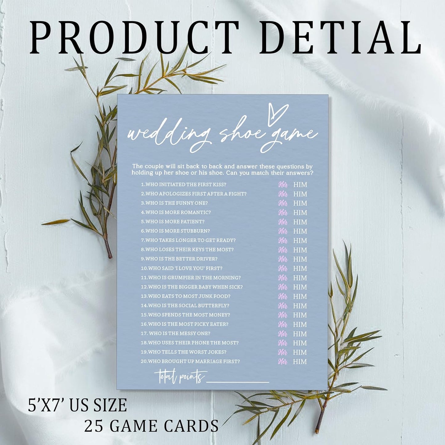 Fun Wedding Games Set - 25 Bridal Shower Games Cards, Engaging Bridal Party Entertainment for Wedding Shower, Engagement Party & Reception Fun a Must-Have for Minimalist Newlywed Game - B06