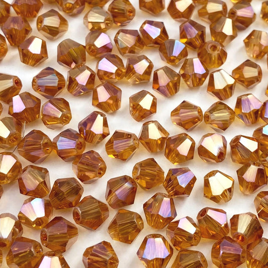 100pcs 8mm Bicone Crystal Glass Beads Loose Spacer Beads Faceted Craft Beads for Jewelry Making DIY Necklace Bracelet Earring Wind Chimes Suncatchers Ornamen(Wine AB)