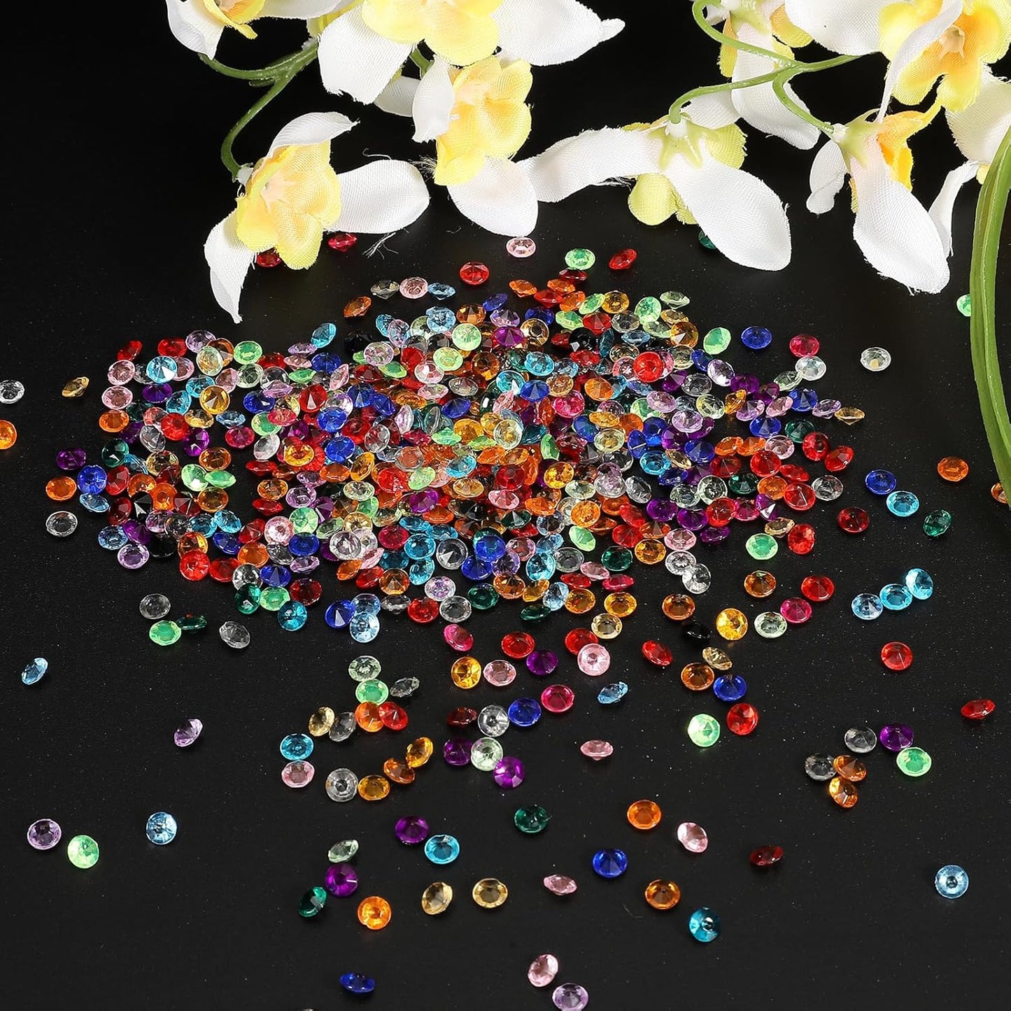 PATIKIL 10000 Pcs Wedding Table Scatter Confetti Crystals 4.5mm Acrylic Diamonds Vase Fillers Gems for Table Centerpiece Decorations Party Vase Beads, Coffee