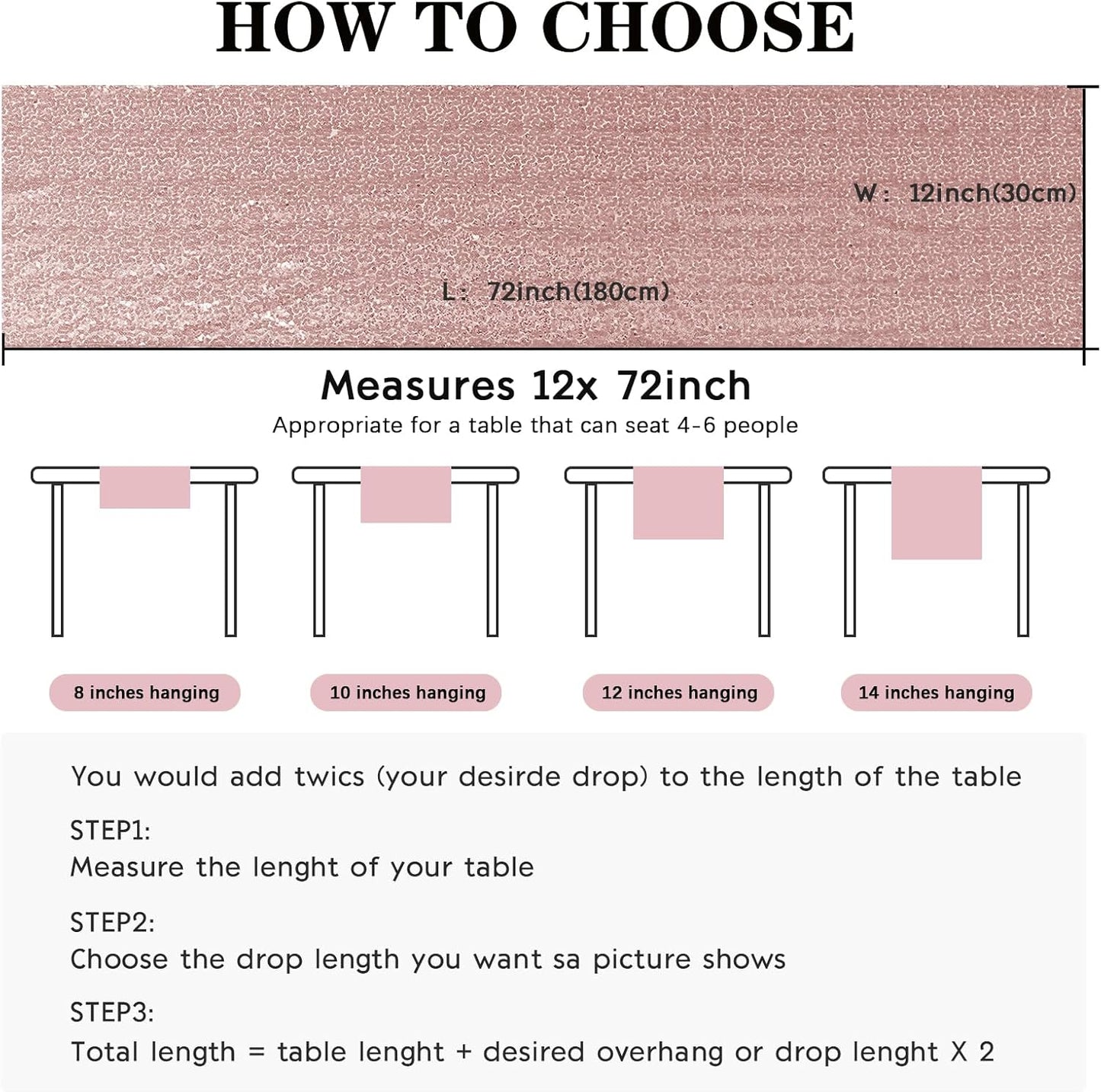 2 Packs 12 x 72 inches Sequin Table Runner, Rose Gold Glitter Table Runner for Birthday Party Supplies Wedding Engagement Baby Shower Holiday Celebration Event Decorations