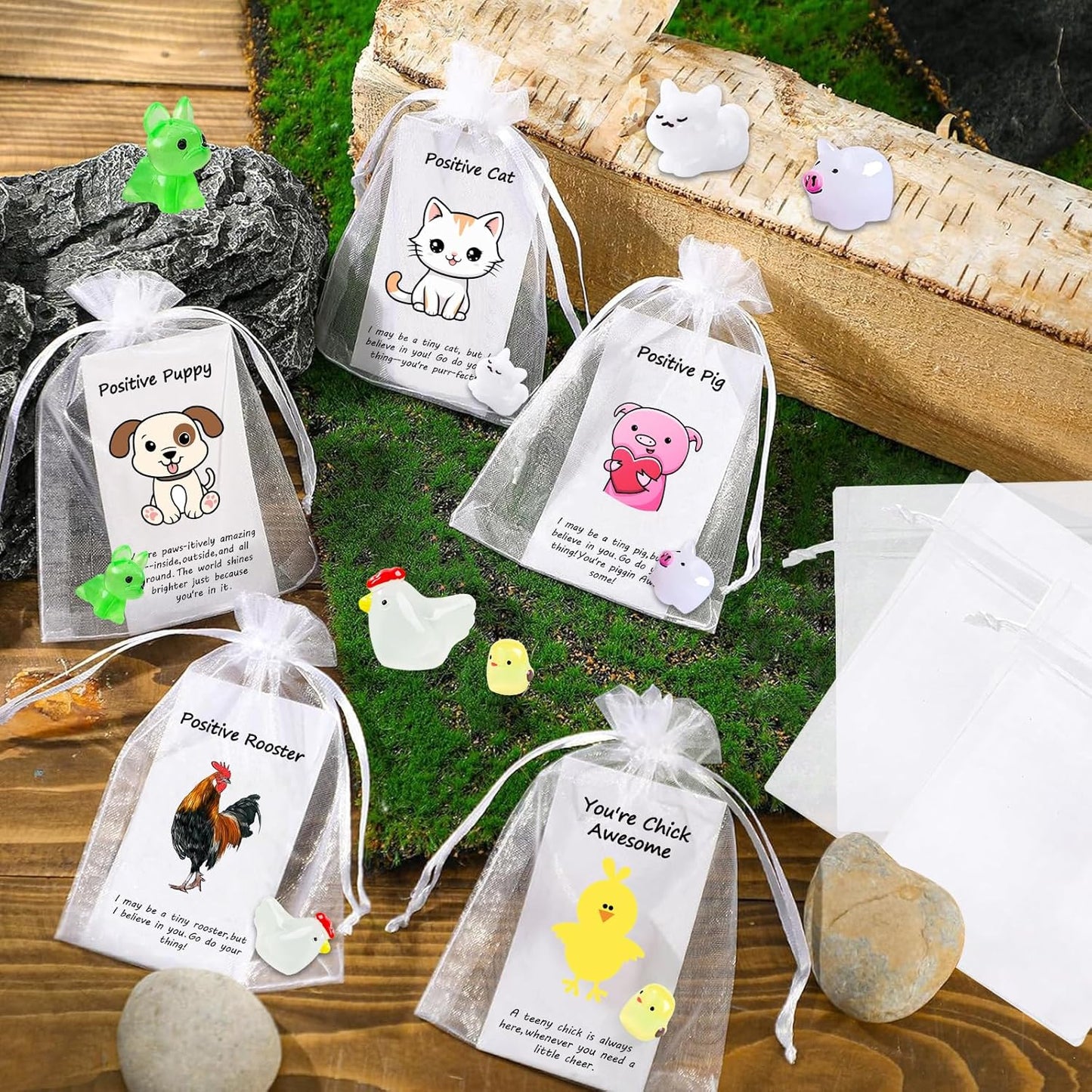 20 Set Employee Appreciation Gifts Bulk for Thank You Staff Back to School Student Teacher Office Coworker Nurse Pocket Gift Favors Animal Pun Inspirational Note Cards Pigs Dogs Cats Hens Favors