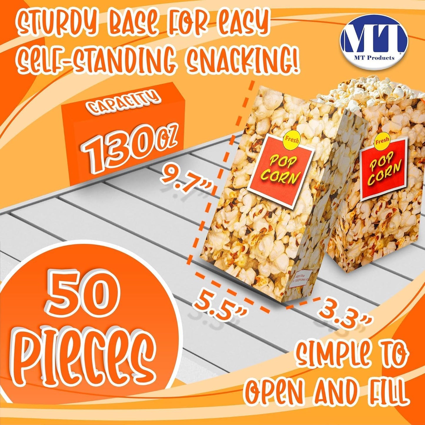 MT Products Popcorn Bags 4 oz. - Large Individual Popcorn Holder - Pack of 1600