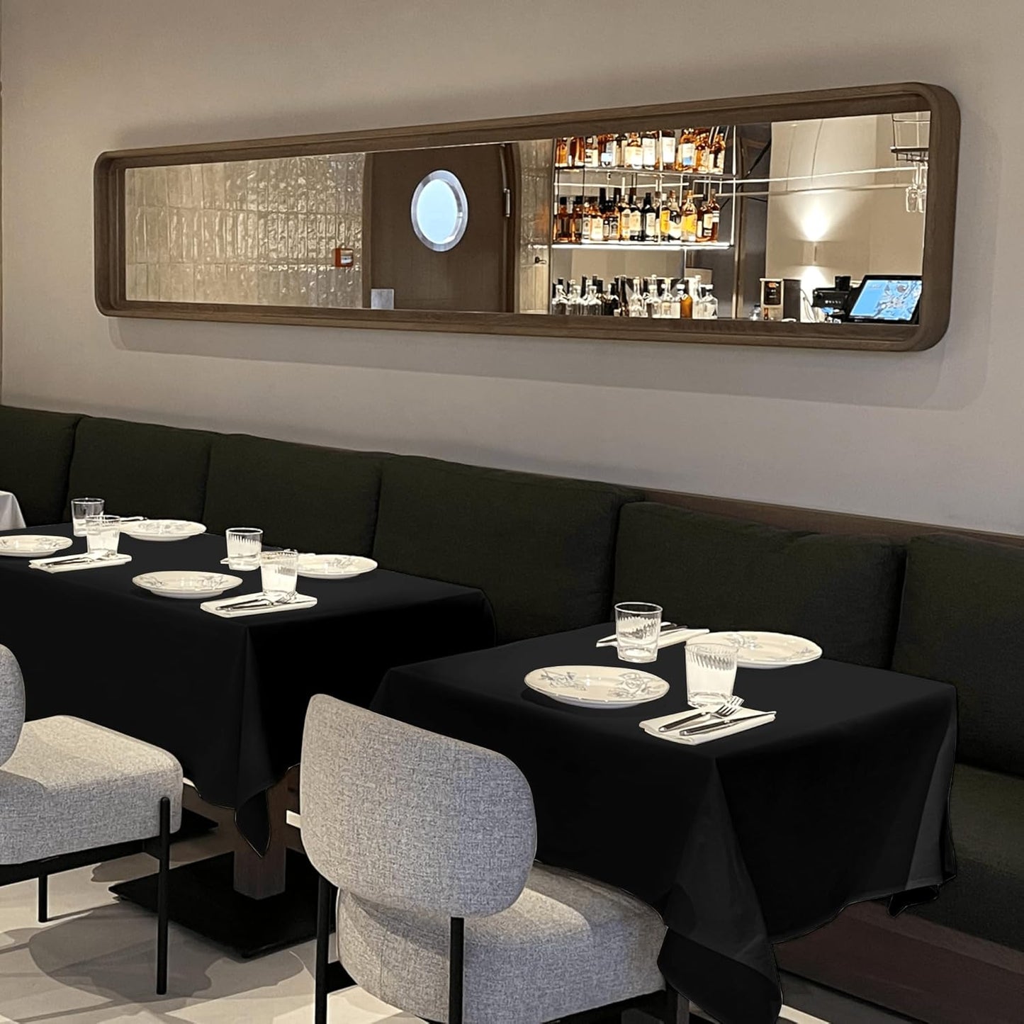 sancua Black Square Tablecloths 70x70 Inch, 2 Pack - Fabric Table Cloth for Square or Round Tables, Washable Polyester Table Cover for Outdoor Party, Birthday, Decorative Display Tables