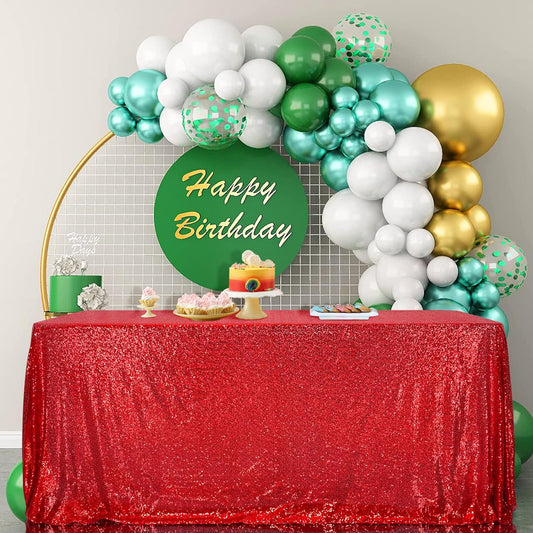 SquarePie Sequin Tablecloth 90 x 156 Inch Red Sparkly Table Linen for Wedding Party