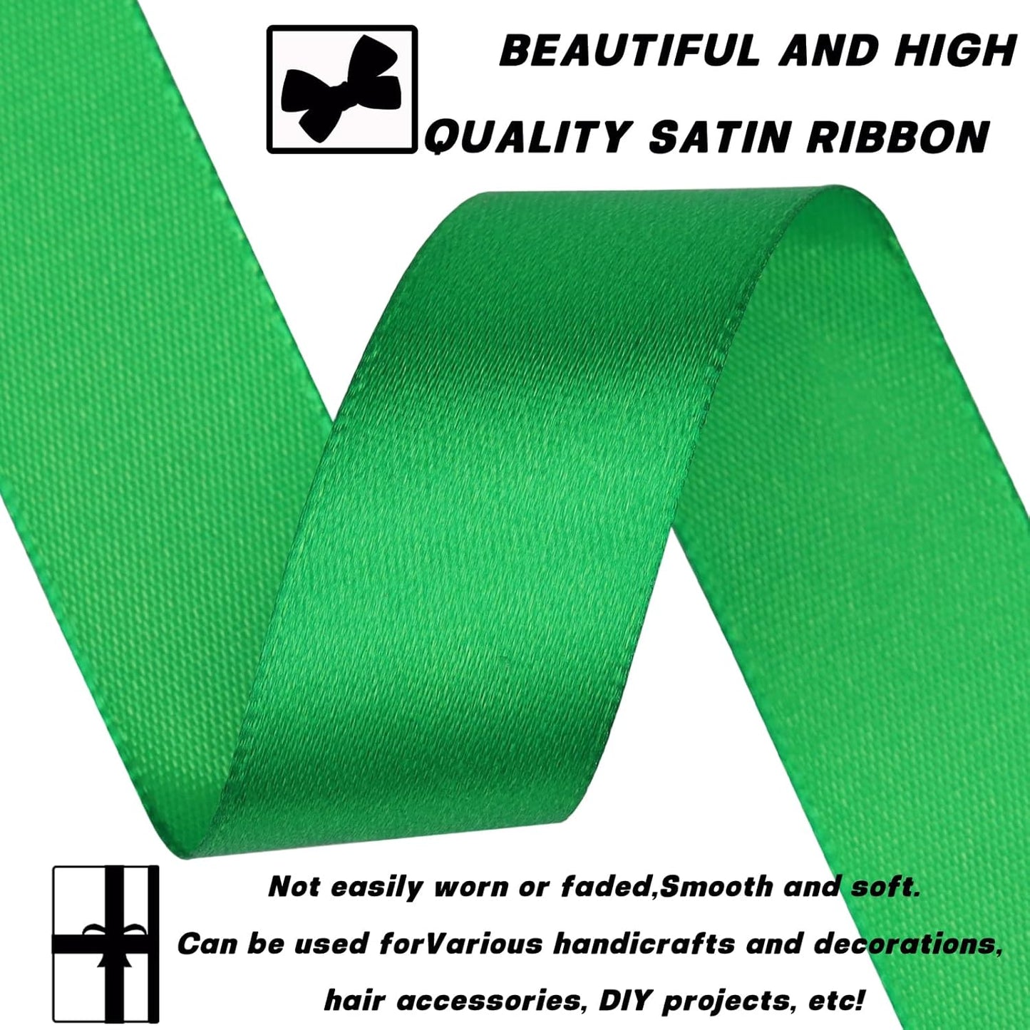 Green Polyester Ribbon - 7/8 Inch, 30 Yards - Classic, Solid, Versatile for Multiple Occasions