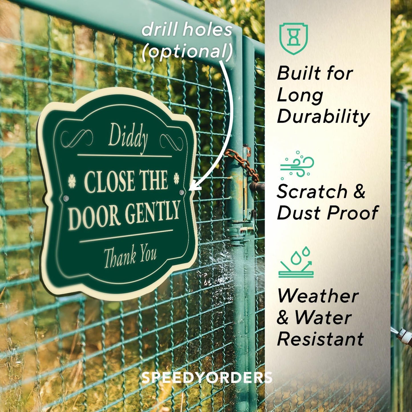 Custom Decorative Outdoor and Driveway Signs, Aluminum Waterproof Signs Made in USA, Forest Green 30x24 In