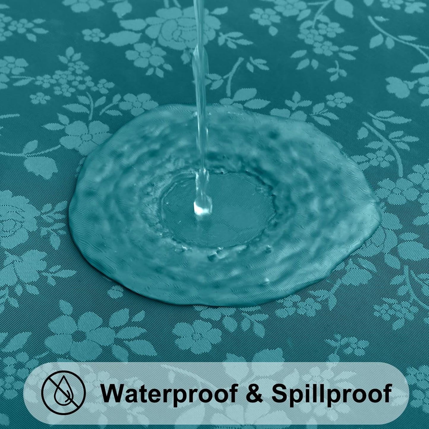 Smiry Rectangle Table Cloth, Waterproof Heavy Duty Vinyl Tablecloths, Wipeable Washable Table Cover for Kitchen and Dining Room (Emerald Green, 60" X 120")