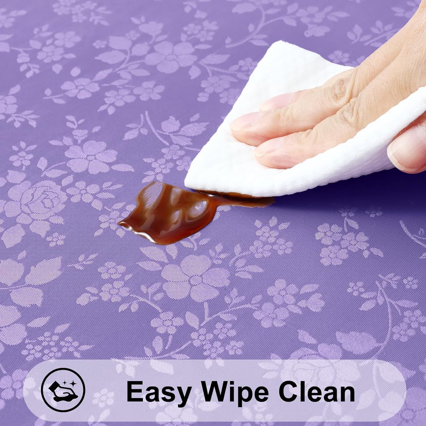 Smiry Rectangle Table Cloth, Waterproof Heavy Duty Vinyl Tablecloths, Wipeable Washable Table Cover for Kitchen and Dining Room (Purple, 60" X 120")