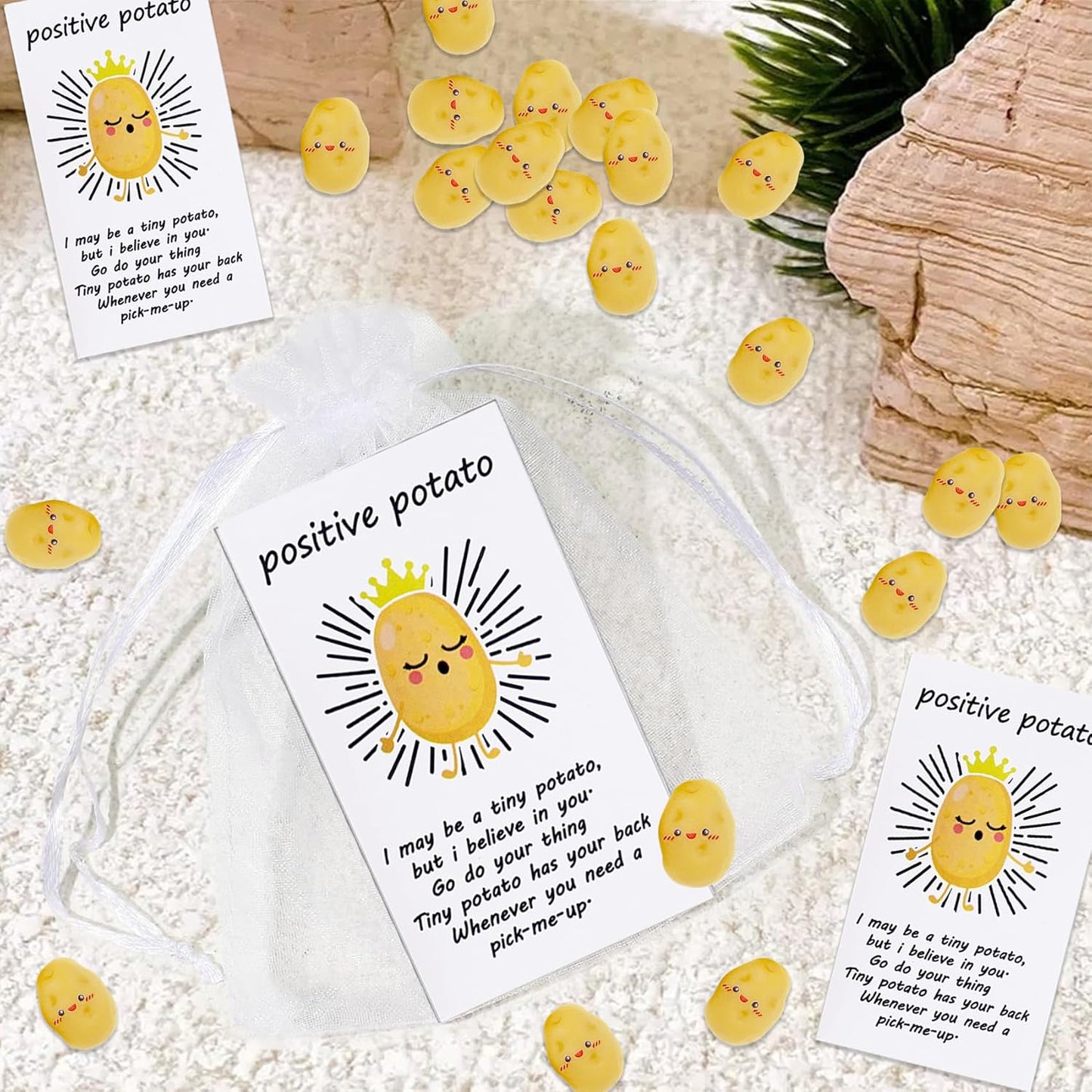 20 Set Positive Potato Bulk Employee Appreciation Gifts for Thank You Staff Back to School Student Teacher Coworker Nurse Pocket Gift End of Year Student Gift Pun Inspirational Cards Office Gifts