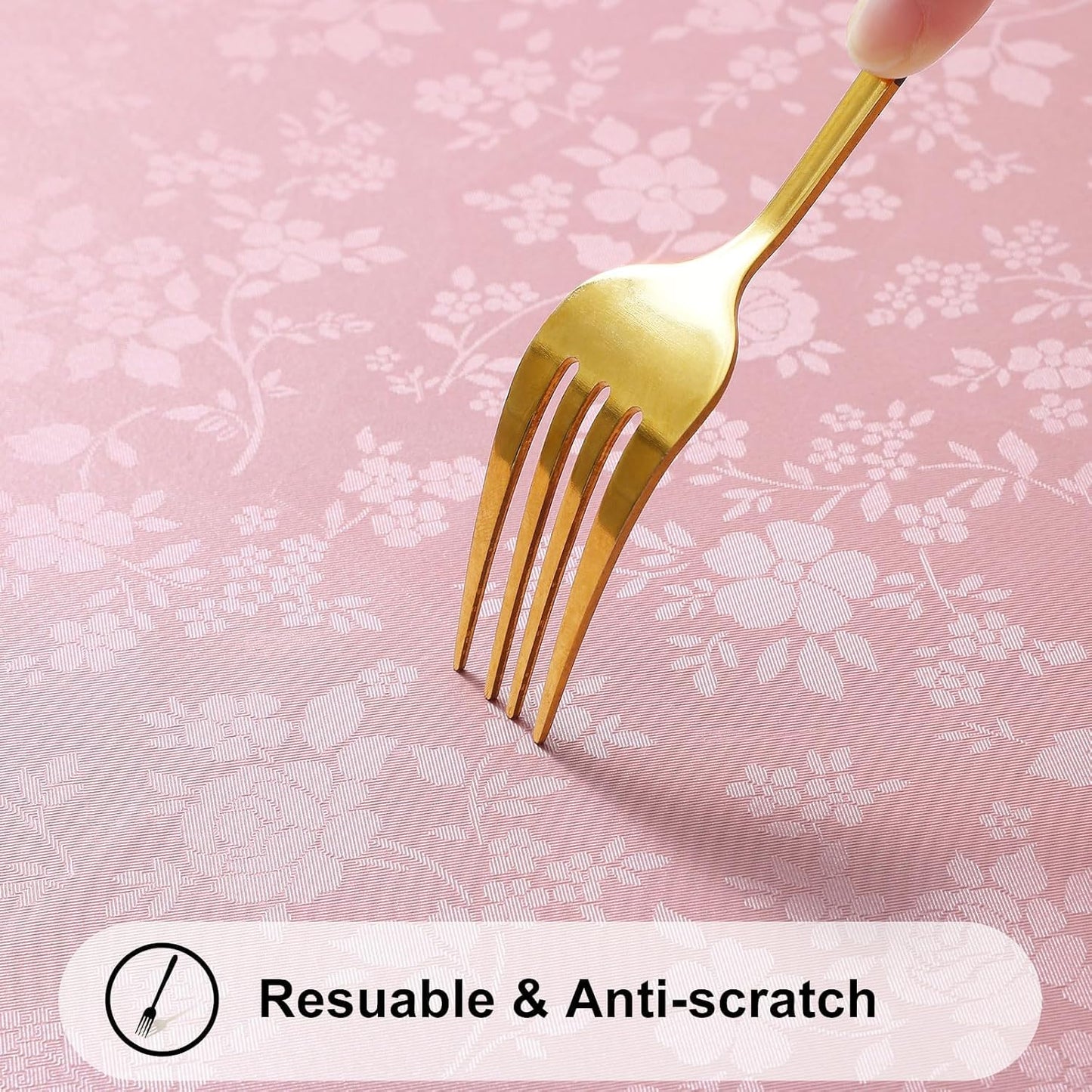 Smiry Rectangle Table Cloth, Waterproof Heavy Duty Vinyl Tablecloths, Wipeable Washable Table Cover for Kitchen and Dining Room (Pink, 60" X 102")