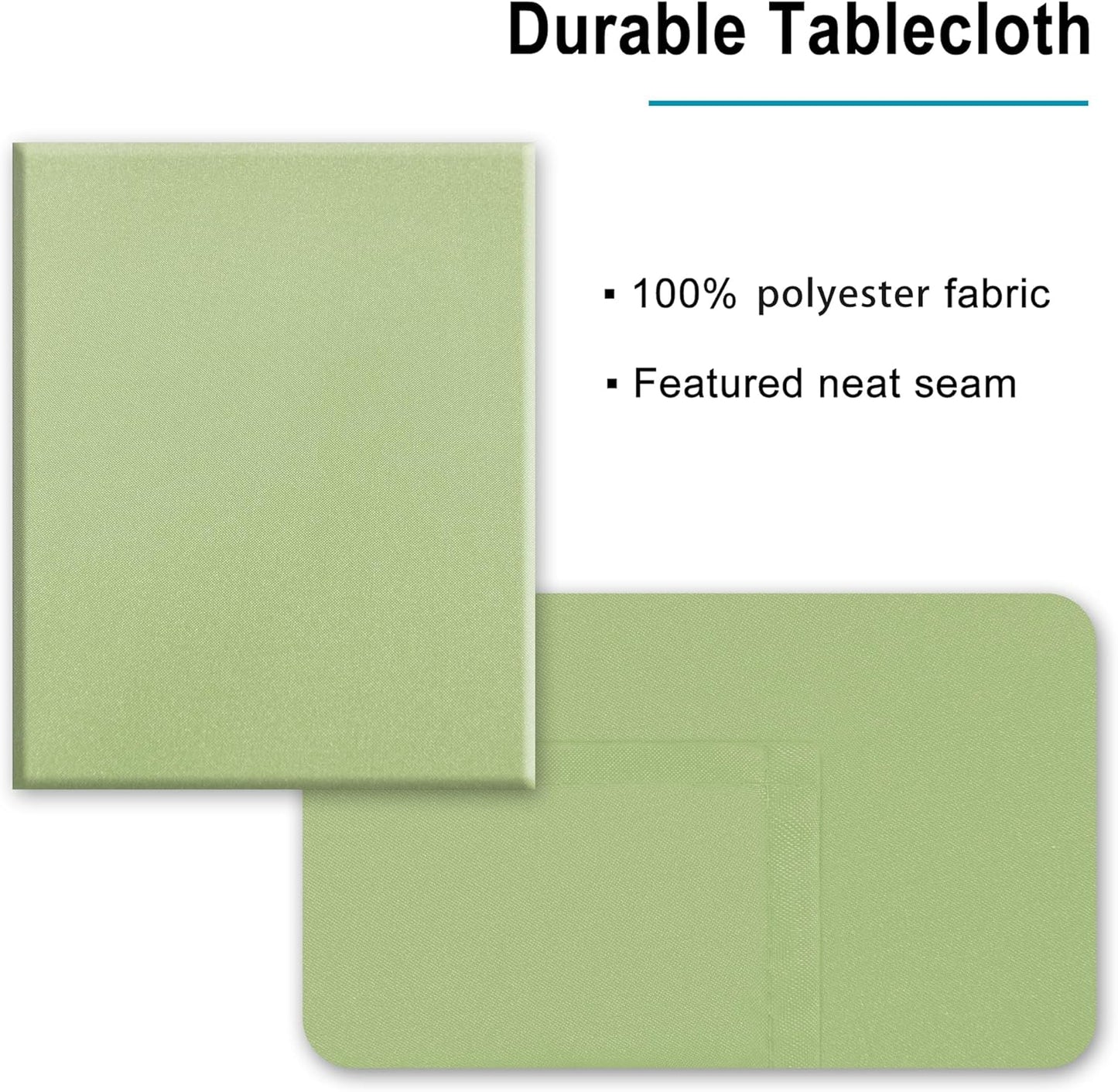 Hiasan Light Sage Square Tablecloth - Waterproof and Spillproof Restaurant Washable Polyester Table Cloth for Dining Room, 30 x 30 Inch