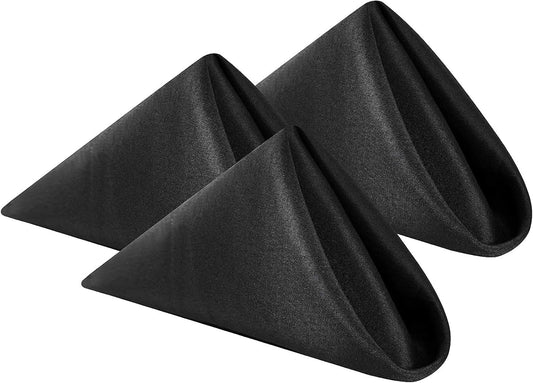 Cloth Napkins 17x17 inch Washable Polyester Dinner Napkins Soft Table Napkins for Wedding Party Dining Banquet(Black,100PCS)