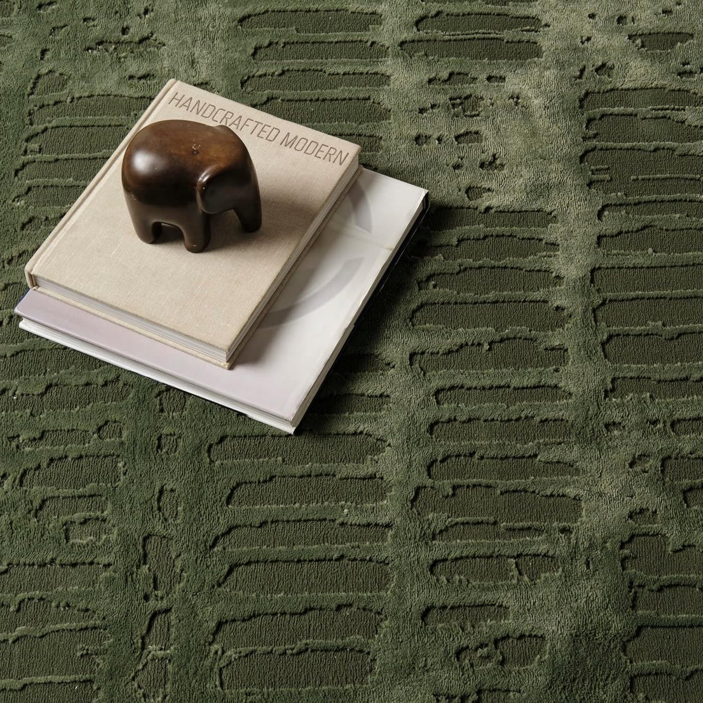 Revival Rugs Shell 9'2"x12'2" Washable Area Rug for Living Room Bedroom - 100% Recycled Oeko-TEX Certified, Medium Pile, Green