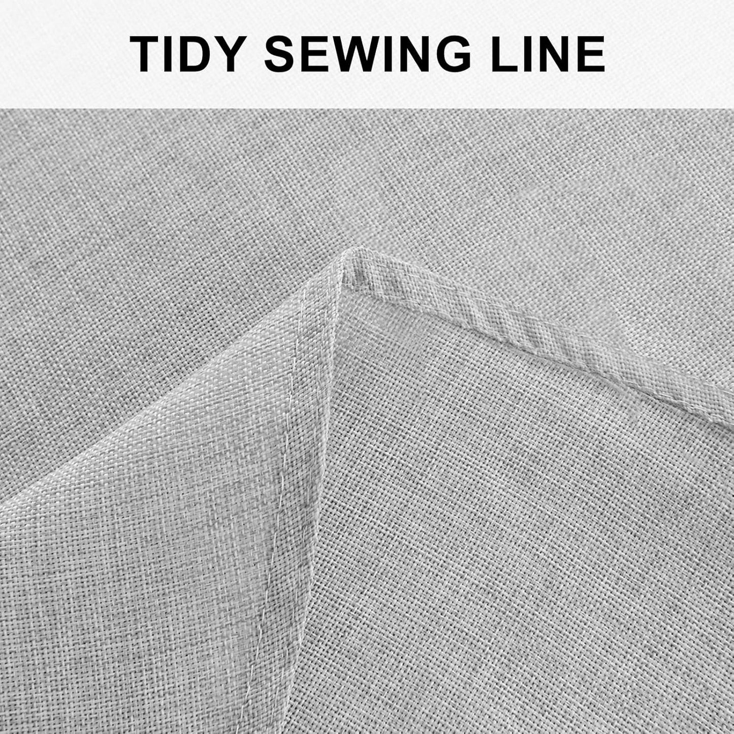 Hiasan Round Linen Tablecloth 50 Inch - Wrinkle and Stain Resistant Washable Polyester Fabric Table Cloth for Dining Room Kitchen Party, Light Grey