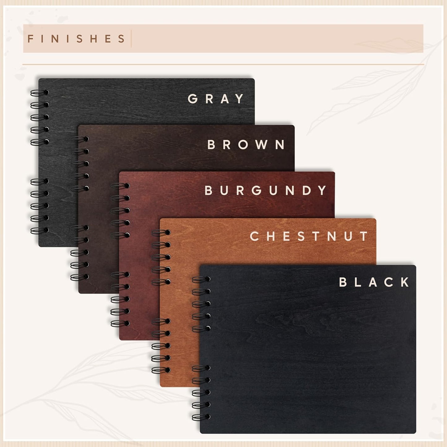 Personalized Wood Wedding Guest Book - 5 Colors/Finishings, 2 Sizes, 12 Designs - Wood Wedding Decorations, Guest Book Signs for Wedding Reception (DESIGN 10)