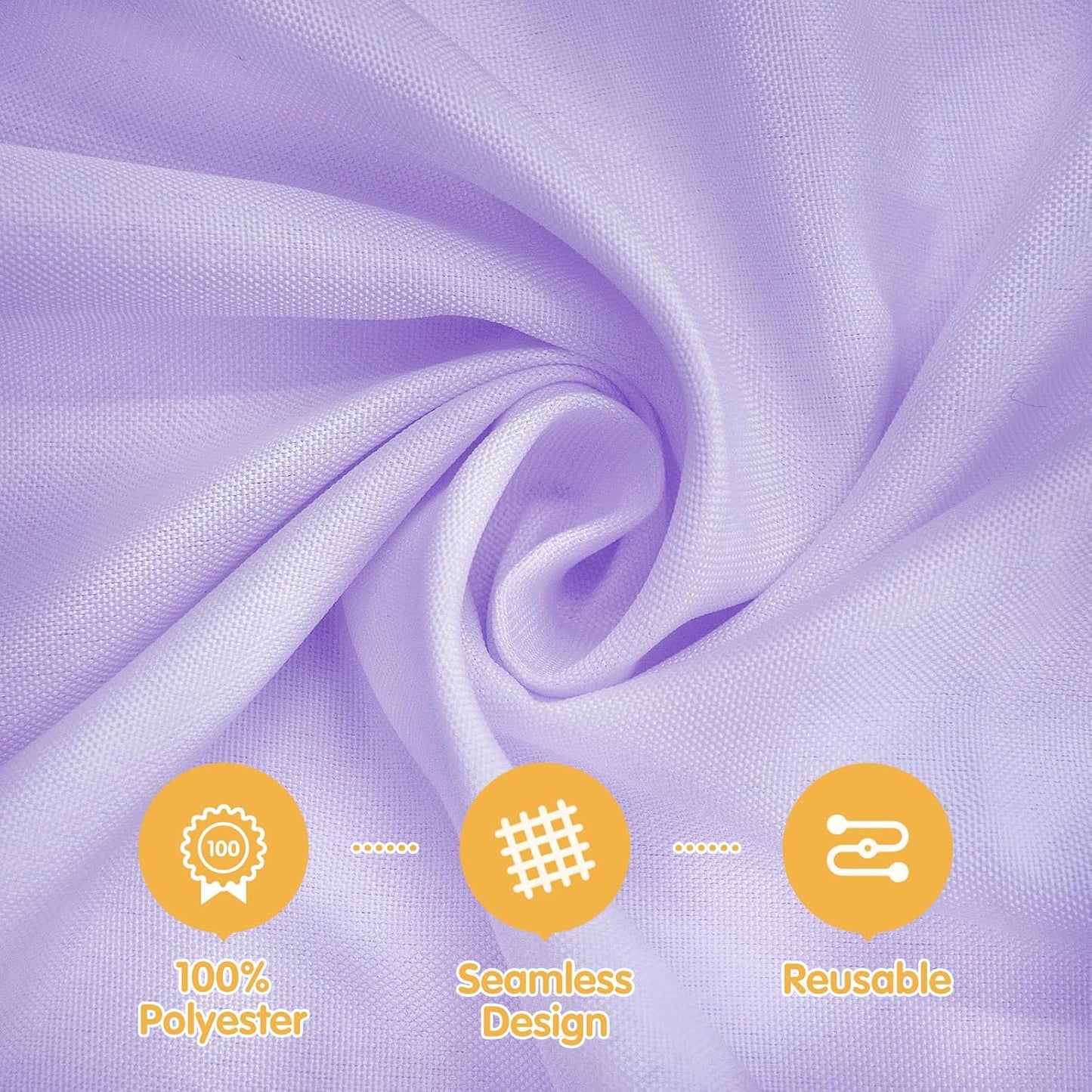 BRILLMAX 4 Pack Lavender Round Tablecloths 132 Inch - Circle Bulk Linen Polyester Fabric Washable Table Cloth Cover for Wedding Reception Banquet Birthday Party Buffet Restaurant