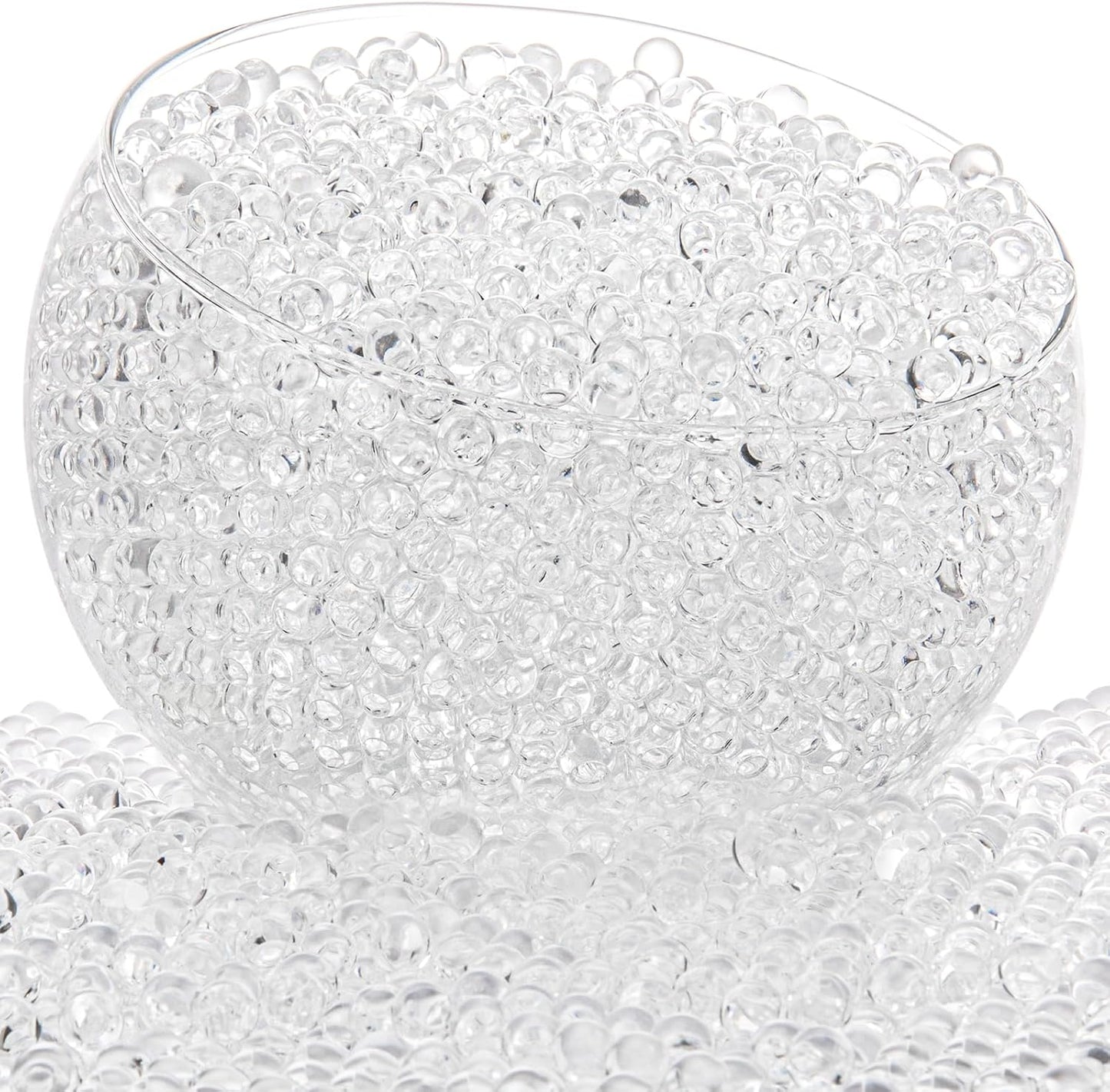 ZTML MS 200,000 Pieces Clear Water Gel Jelly Beads, Clear Water Beads, Vase Filler for centerpieces, Non Toxic Water Beads for Soilless Planting, Floral Arrangement, Vase Filler (Clear)