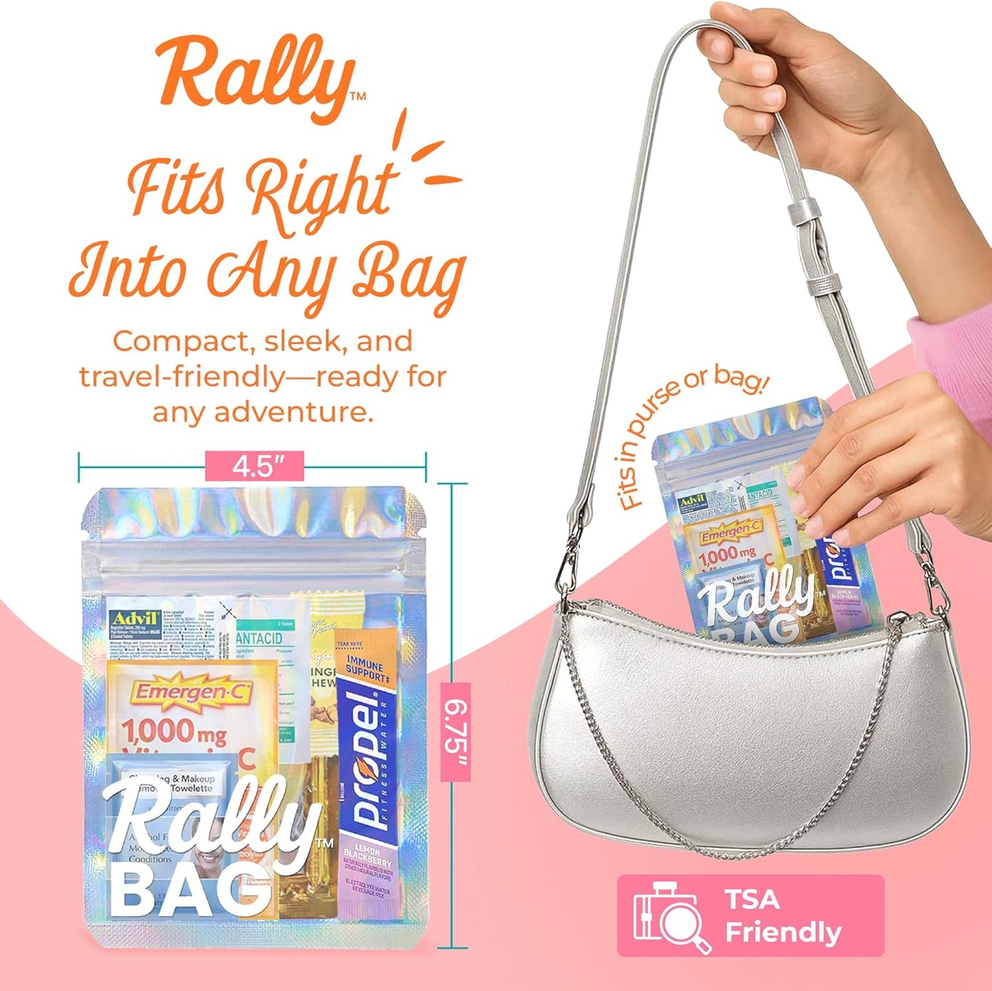 The Rally Bag - 5 Hangover Kits for Bachelorette Parties & Weddings | Filled Hangover Kits with Bags & Supplies, Best Bachelorette Survival Party Favors (5 Kits)
