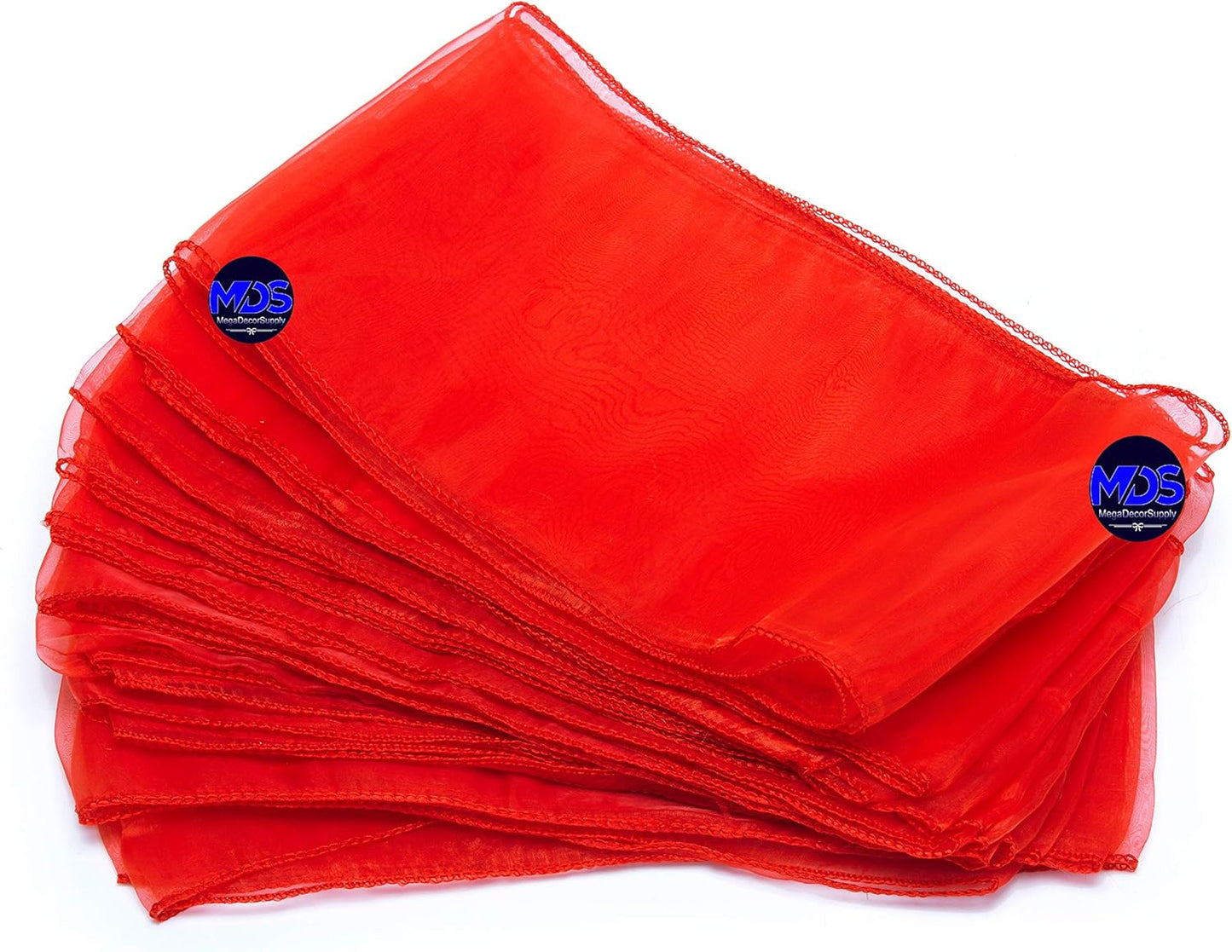 MDS Pack of 300 PCS Organza Chair Sashes Wider Dining Chair Bows Ribbon Tie Back for Wedding Party Birthday Bridal Shower Reception Event Banquet Home Chair Cover Decoration - Red