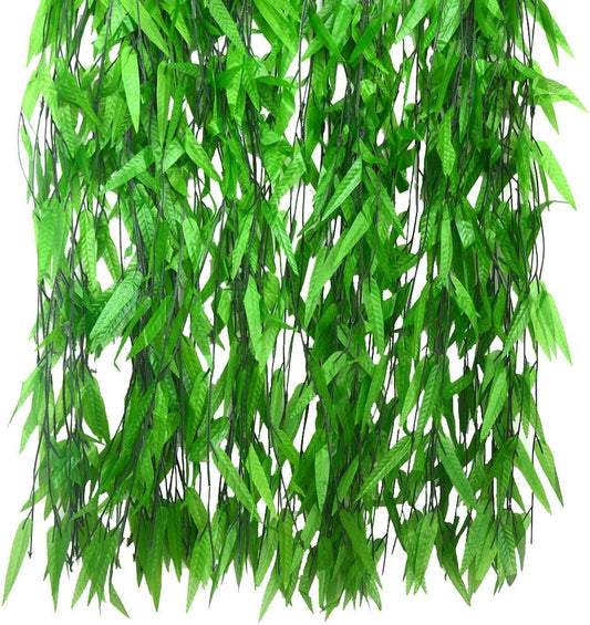 Bird Fiy 50 PCS 376 Feet Artificial Flower Greenery Wicker Rattan Vine Fake Foliage Leaf Flowers Plants Garland Garden Decoration