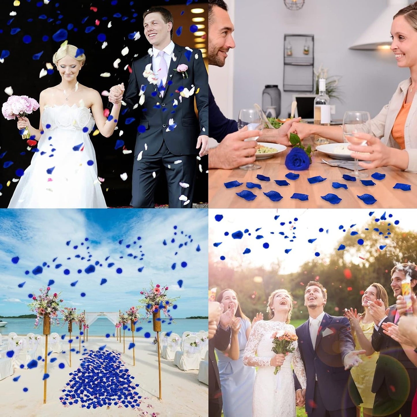 Ouddy Decor 3000 Pcs Rose Petals Artificial Flowers for Valentine's Wedding Decor Romantic Night Bridal Party Home Decorations, Blue