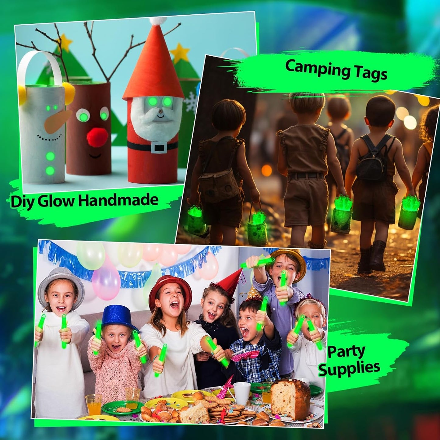 Lewtemi 50 Set 4'' Glow Sticks Bulk, Hallowee Glow in The Dark Party Supplies, Emergency Light Sticks with Lanyard, for Birthday, Light up, Neon, Halloween Theme Party Favors