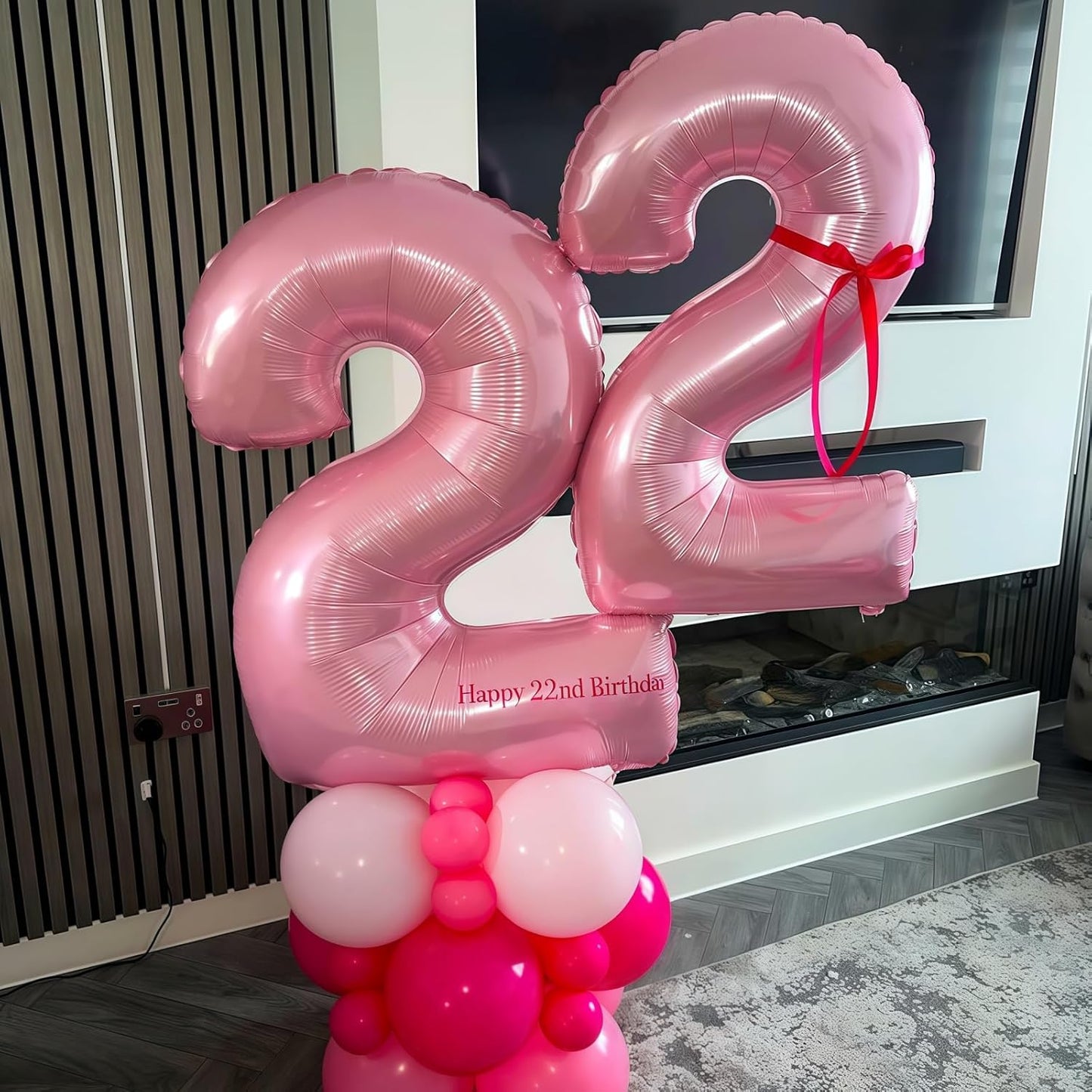 Pastel Pink 4 Balloon, Light Pink 4 Balloons Number,40 Inch Helium Foil Mylar Number 4 Balloon for Birthday Party