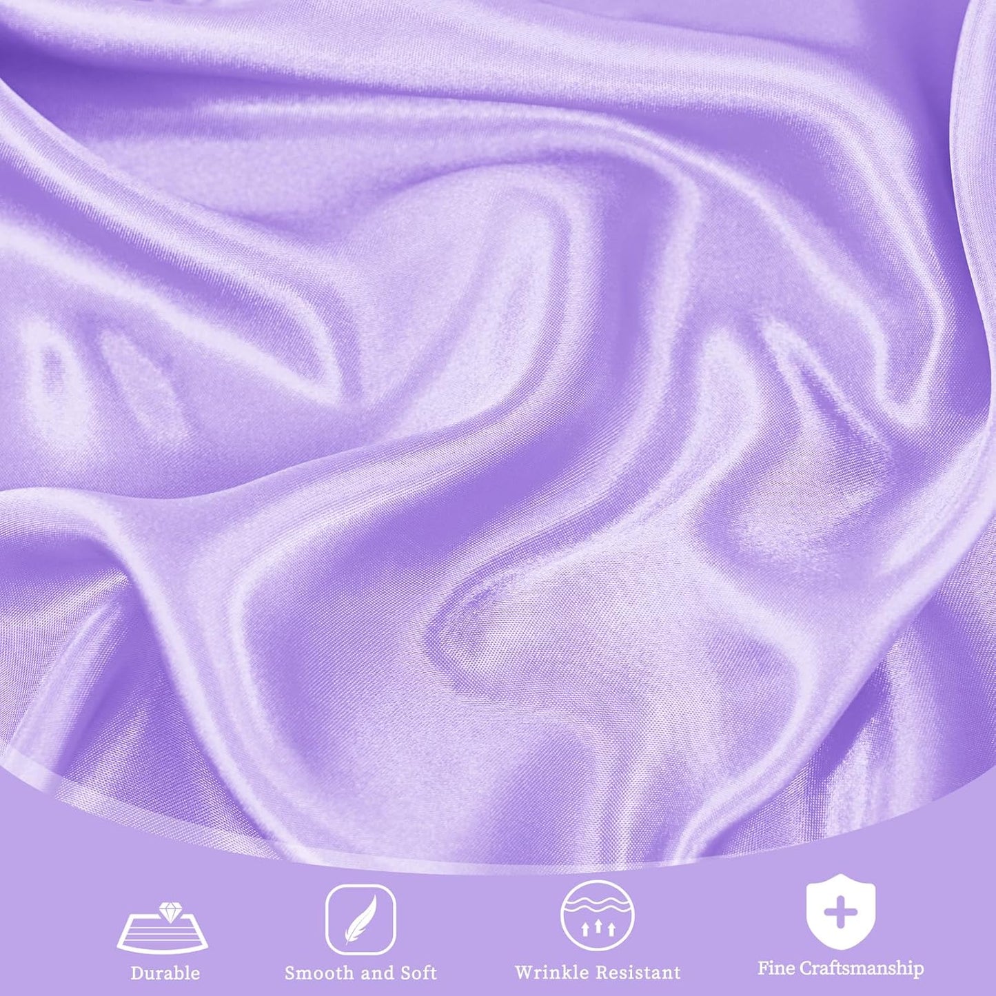 fani 12 Pack 108 Inch Lavender Satin Tablecloth - Silky Round Tablecloth Overlay Smooth Fabric Table Cover, Bright Table Decoration for Wedding Party Banquet Events Restaurant Kitchen Dining