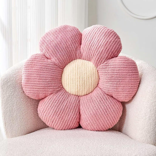 Flower Throw Pillow, Soft Pink 17.7" Shaped Floor Pillow for Home Decor, Cute Aesthetic Plush Decorative Pillows for Bed, Sofa, Couch