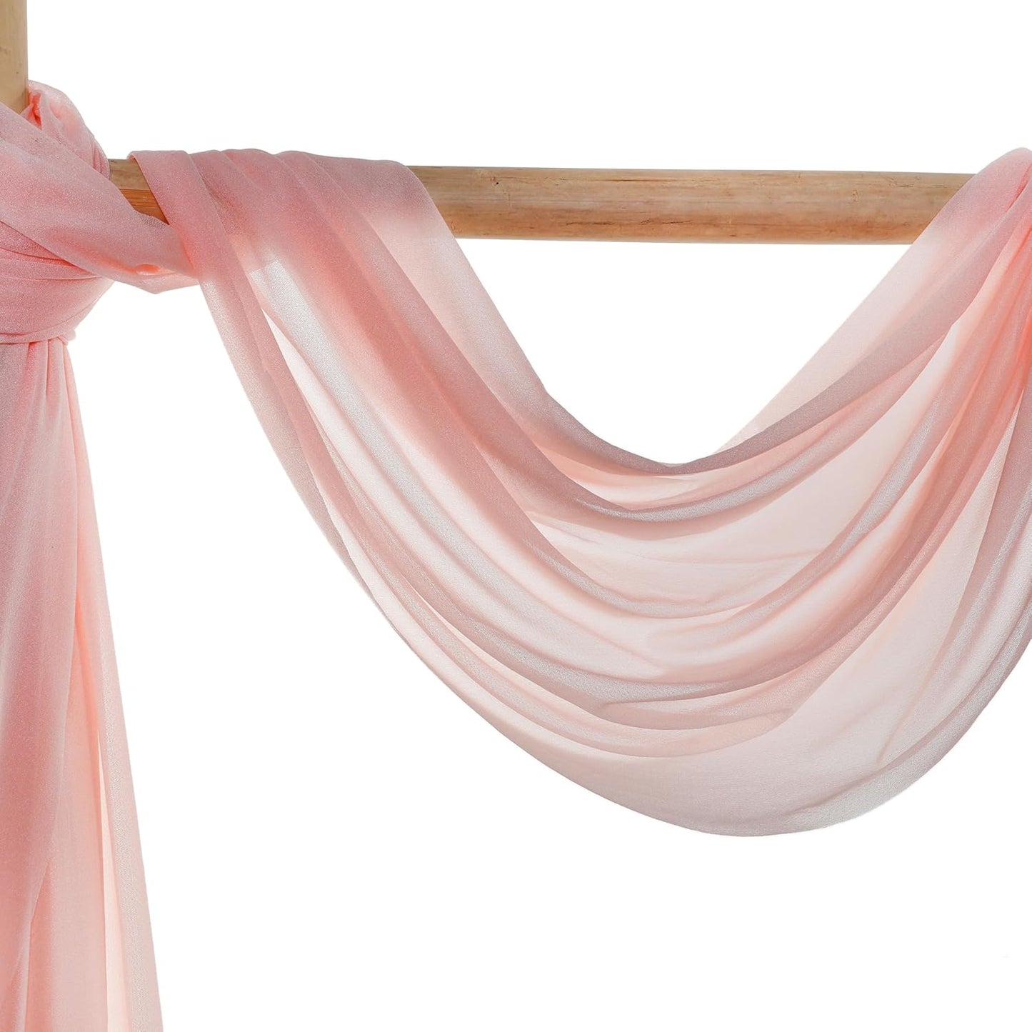 VDS Pack of 4 Panel (30 Inch X 20 Feet) Wedding Arch Draping Fabric Sheer Chiffon Fabric Drapery for Wedding Ceremony Reception Swag Backdrop Canopy Chuppah ARBO Altars Decoration (Dusty Rose)
