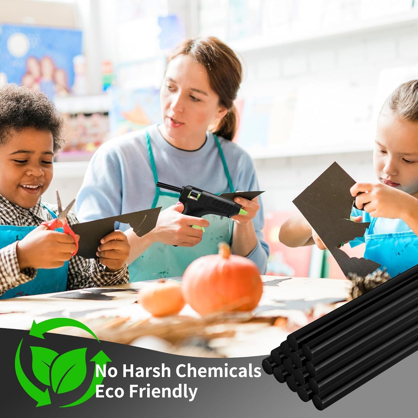 MATUFF Black Hot Glue Sticks Full Size 0.43” Dia x 8” Long, 20 pcs Hot melt Adhesive Glue Sticks, All-Purpose Glue Gun Sticks for DIY Black Crafting Arts and Wedding Cards, Stamp Sealing