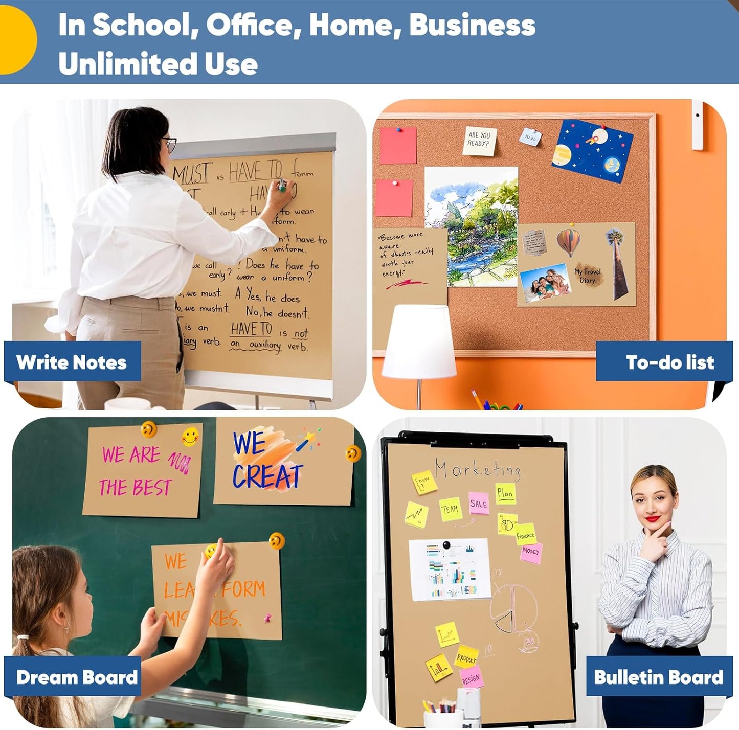 18"x3600" (300') Brown Craft Paper Roll, Bulletin Board Banner Construction Kraft Paper, Eid Bouquet Flower Decorative Gift Wrap, Kid Art Poster Packing Shipping Floor Covering Table Runner 70GSM 50LB