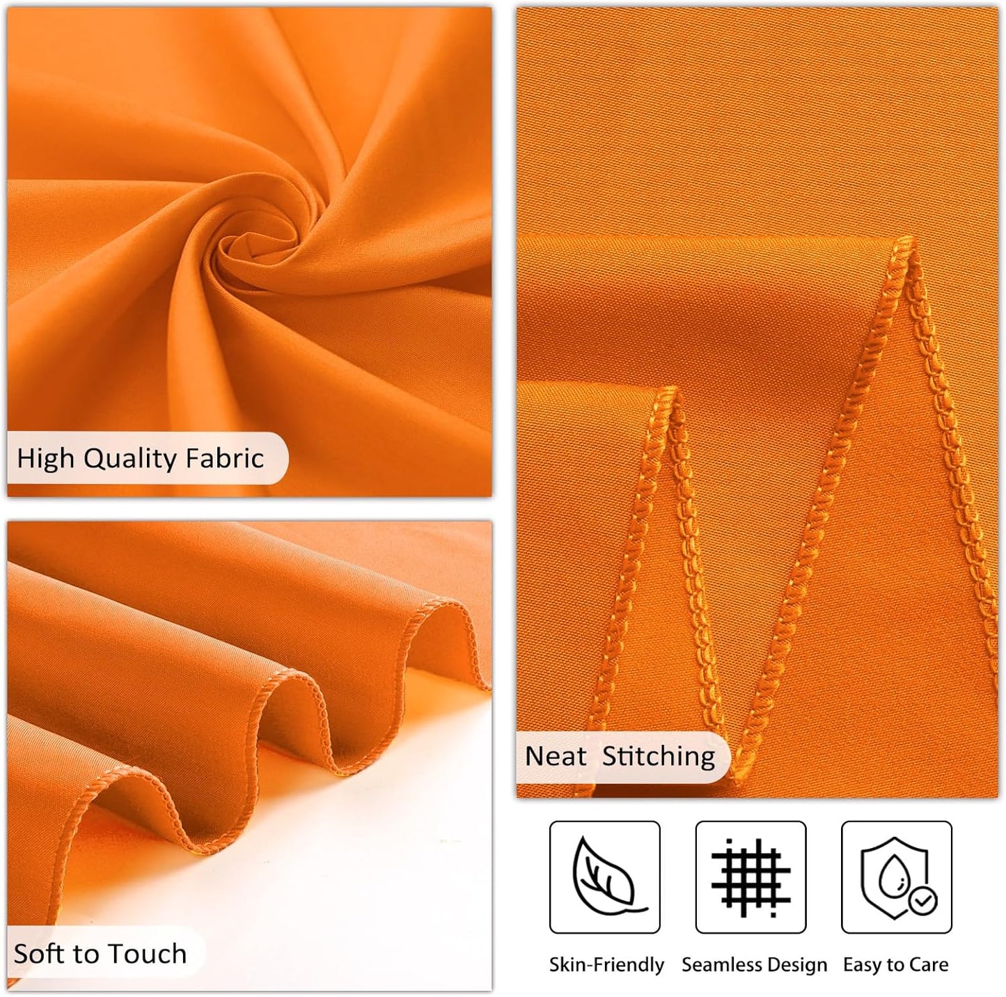 8 Pack Orange Tablecloth 60 x 126 Inch Rectangular Tablecloths for 8 Foot Rectangle Tables, Wrinkle Resistant Orange Table Cloth Washable Polyester Fabric for Buffet Wedding Party Banquet