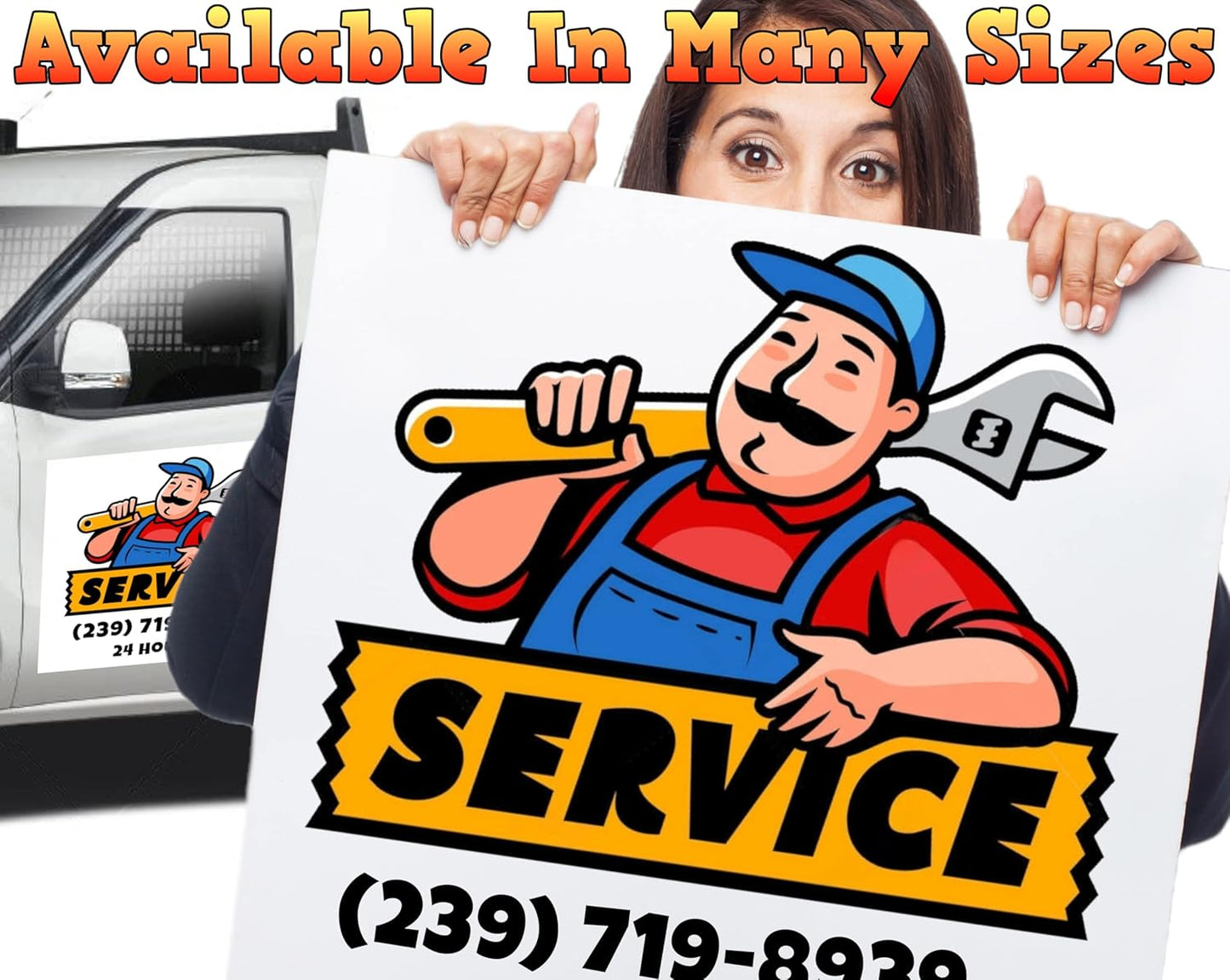 My Happy Customized Gifts Custom and Professional Logo Magnet Sign Personalized Logo for Your Car, Van, Truck Advertise Your Business Magnetic Signs
