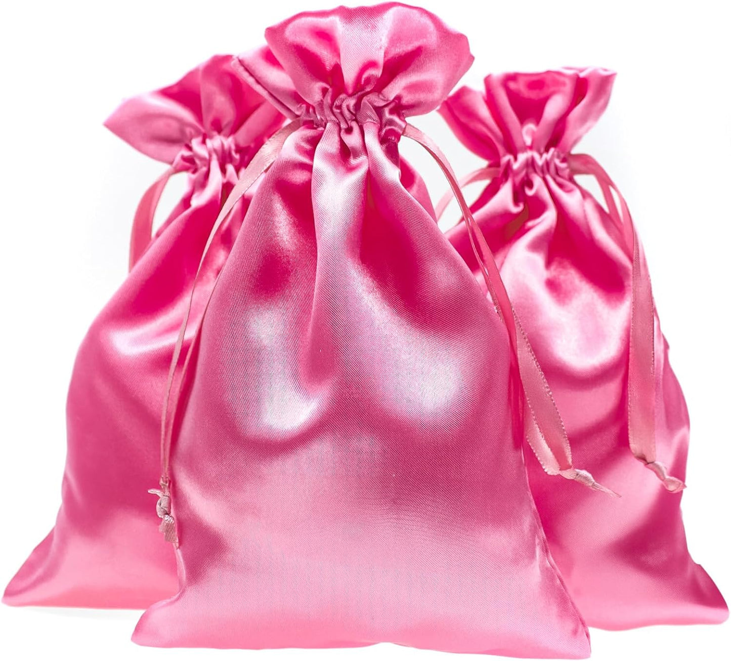 4" x 6" Pink Satin Gift Bags, Jewelry Bags, Wedding Favor Drawstrin Baby Shower Christmas 50 per Pack