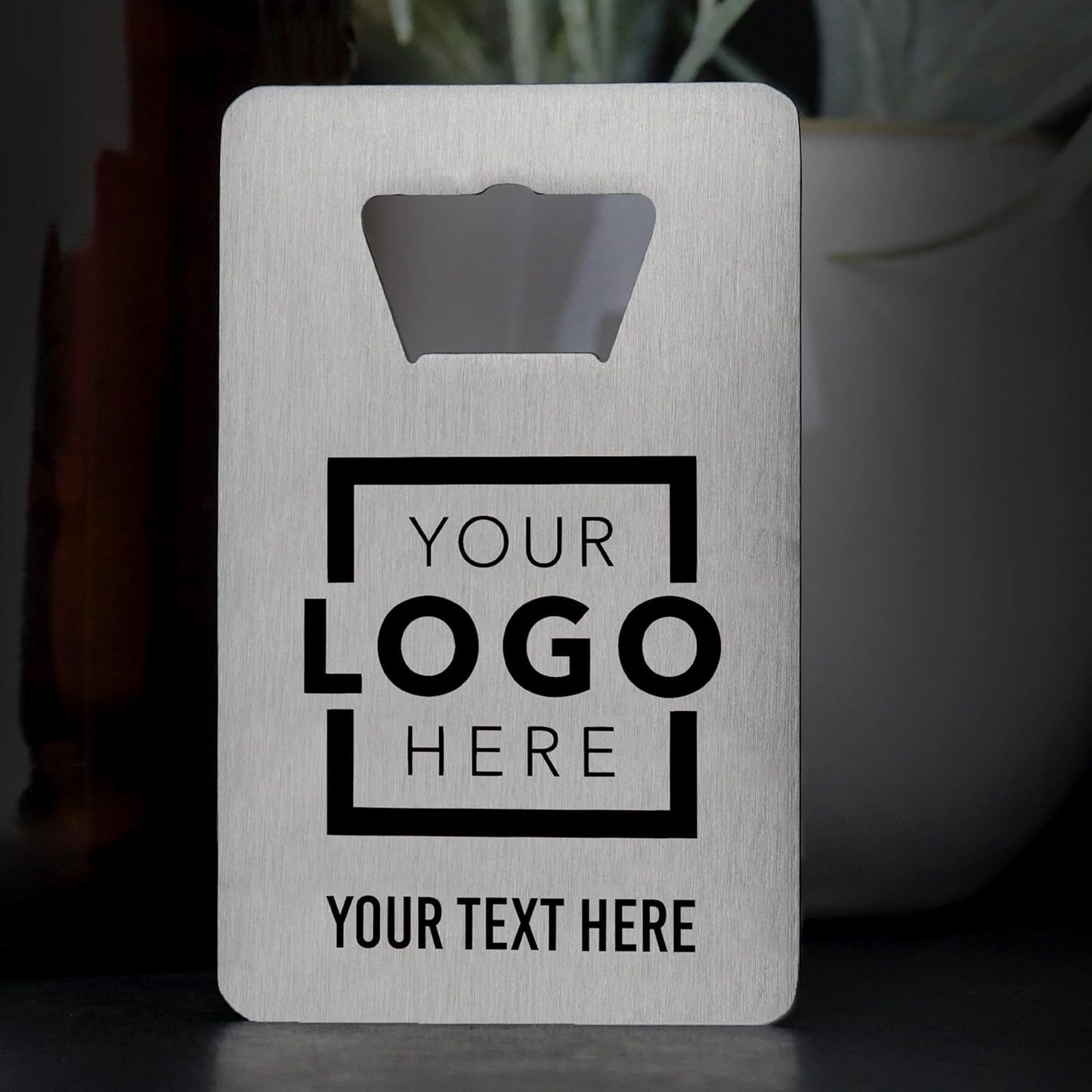 Custom Metal Bottle Opener Business Cards (Stainless Steel, 25 pcs) - 2 Business Days Personalized Stainless Steel Bottle Opener With Your Logo Printed 1.5mm Thick