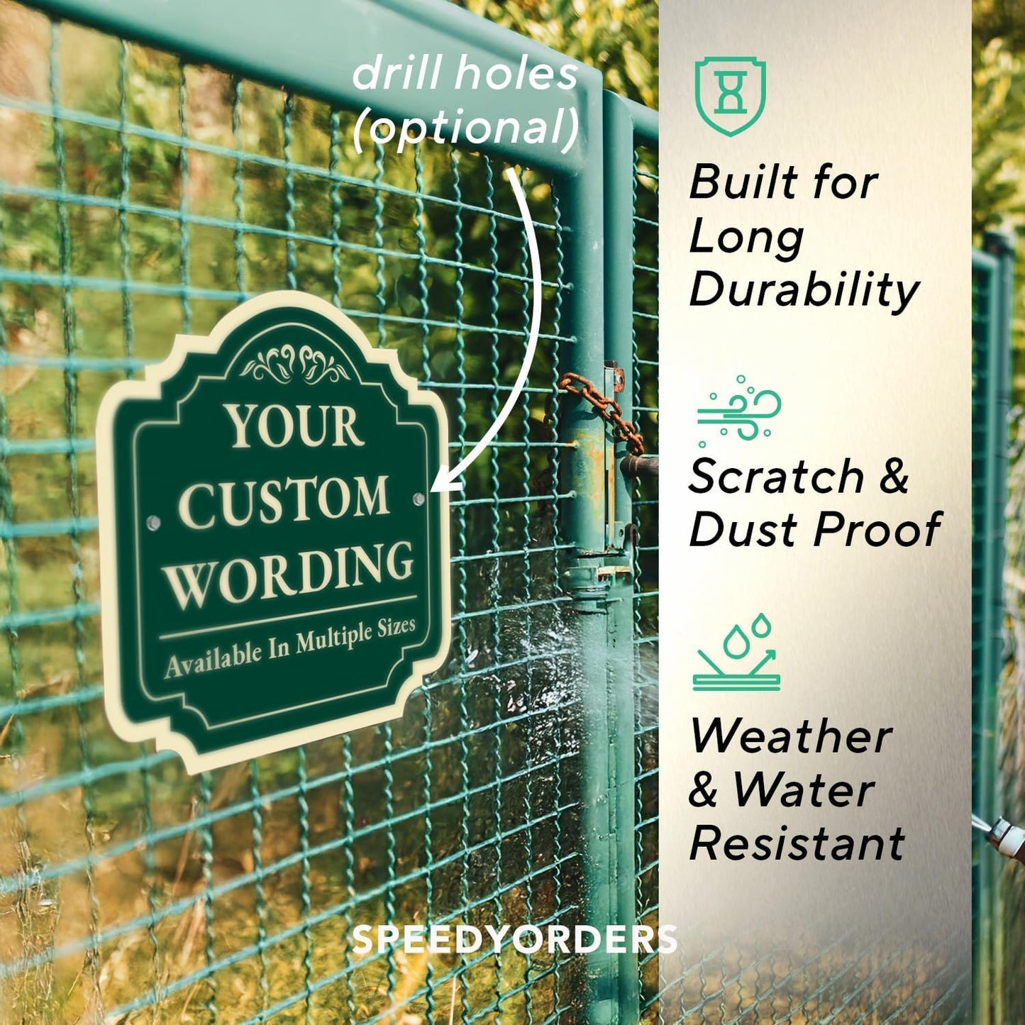 Custom Metal Signs, Personalized Aluminum - Outdoor/Driveway, Waterproof USA Made - Forest Green 8x8 In