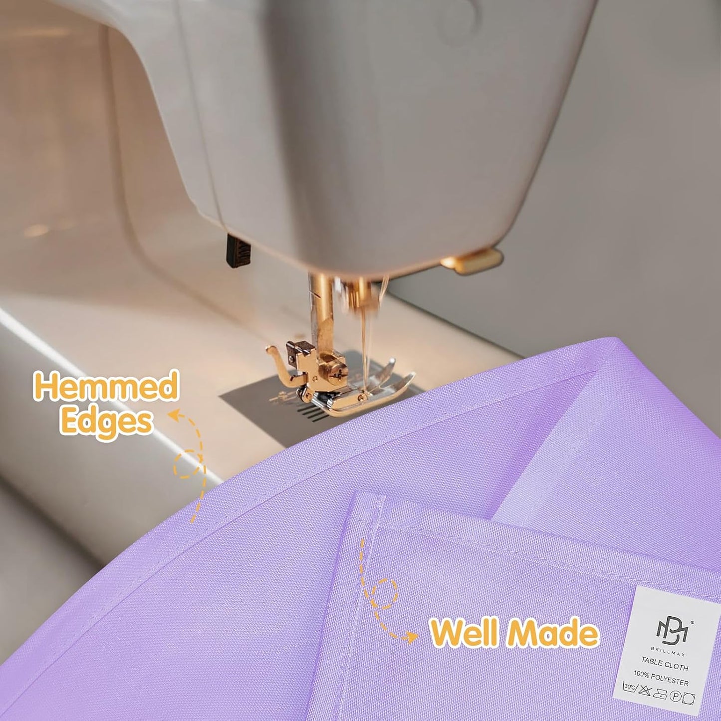 BRILLMAX 8 Pack Lavender Tablecloths for 6 Foot Rectangle Tables 60 x 102 Inch - 6ft Rectangular Bulk Linen Polyester Fabric Washable Cloth Cover for Wedding Reception Banquet Birthday Party