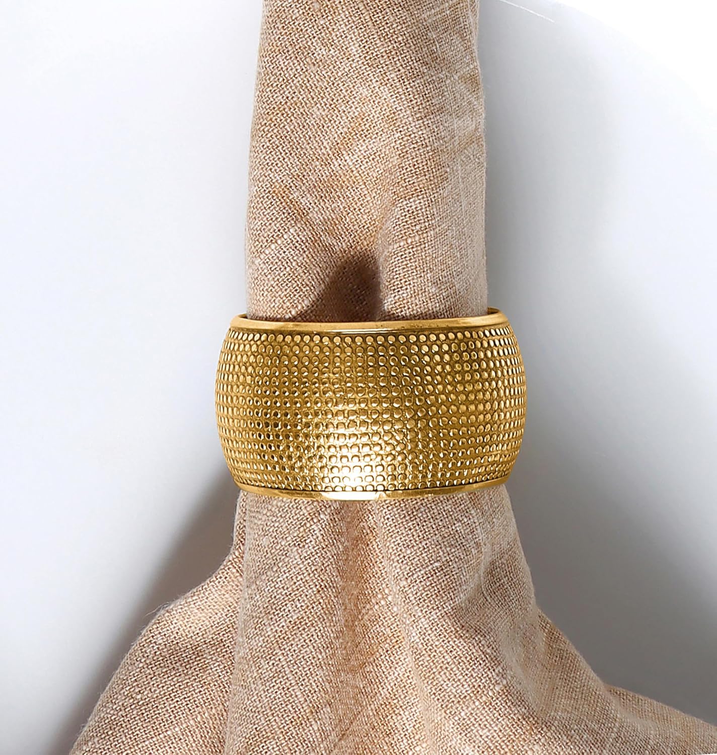 Gold Napkin Rings Set of 12 - Metal Napkin Rings for Dinner Parties, Weddings Receptions, Family Gatherings, or Everyday Use - Metallic Adornment for Table Décor Accessories - ALPHA Living HOME