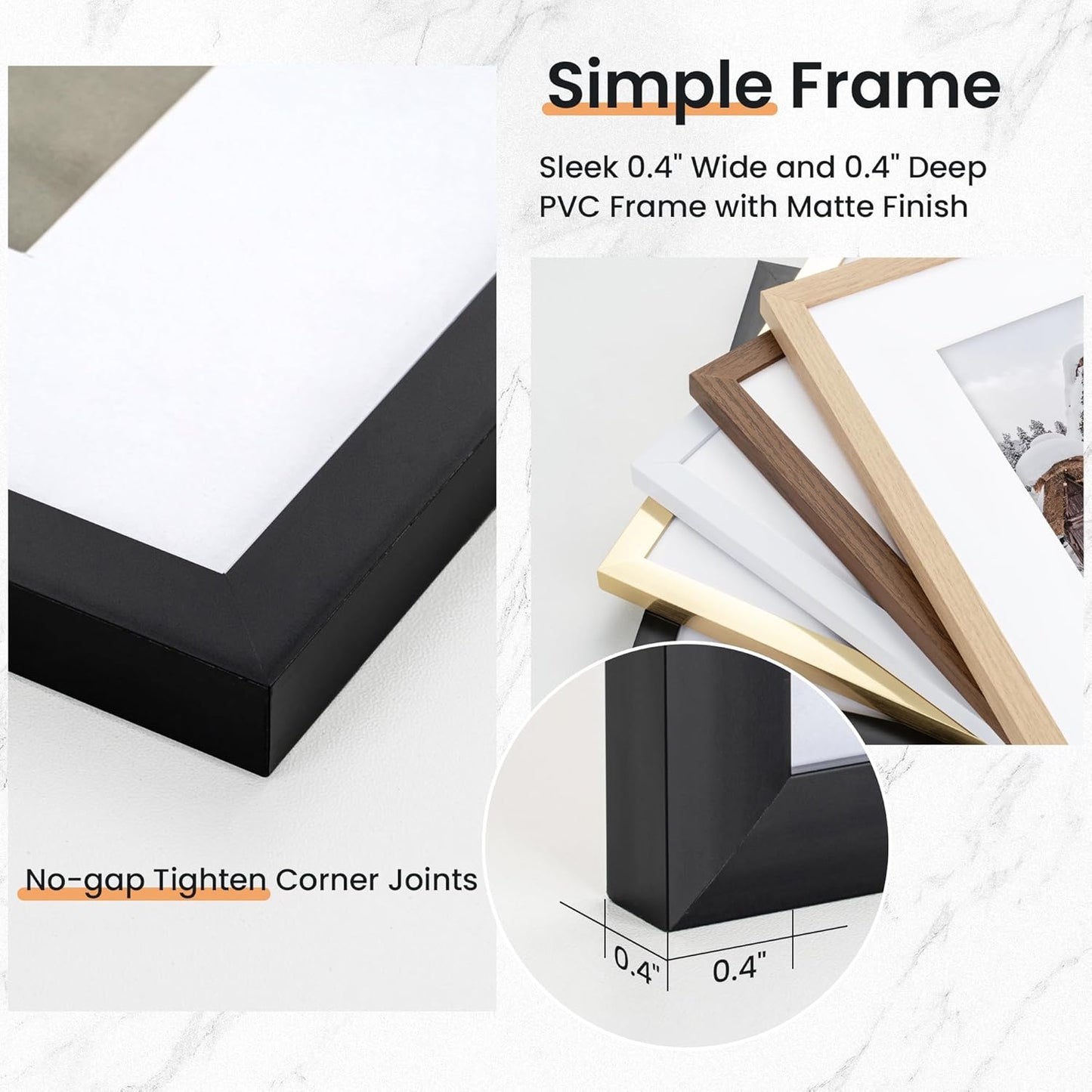 11x17 inch Picture Frame,11x17 Photo Frames with Removable Mat - High Definition Plexiglass - Vertical and Horizontal Display - Wall Hanging Frame - Black, 3 Pack