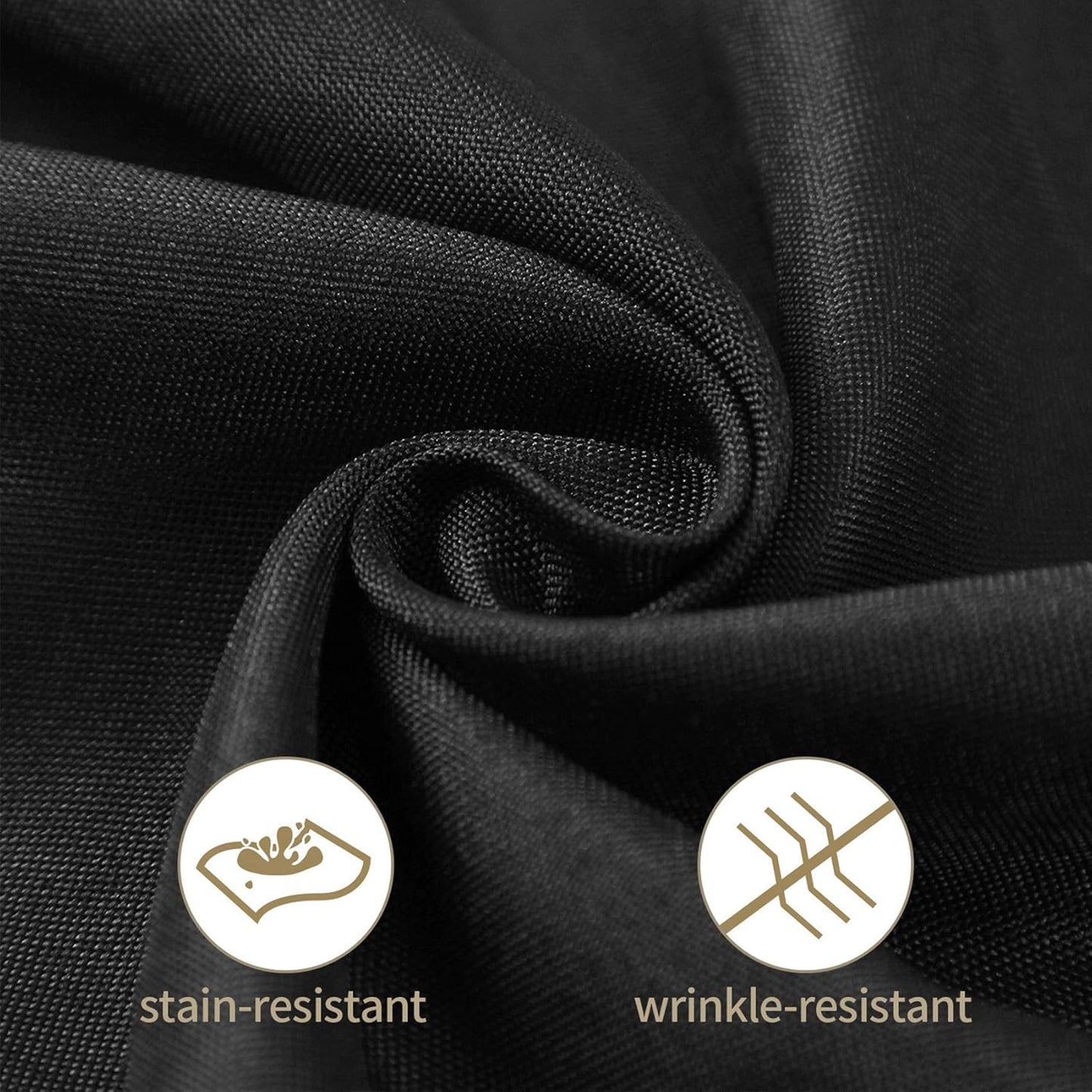 Ascoza 2pack 70x70 Inch Black Square in Polyester Fabric Tablecloth for Wedding,Banquet,Restaurant and Parties
