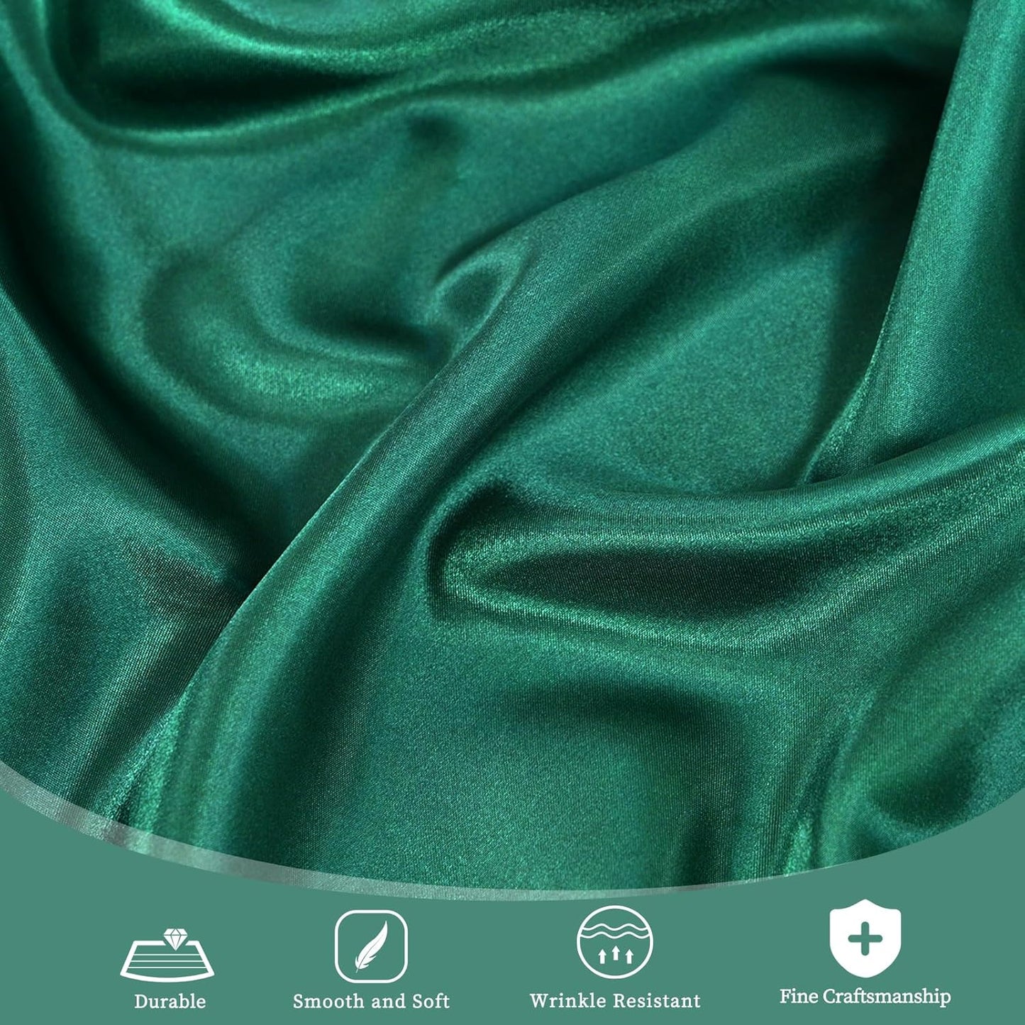12 Pack 108 Inch Hunter Green Satin Tablecloth - Silky Round Tablecloth Overlay Smooth Fabric Table Cover, Bright Table Decoration for Wedding Party Banquet Events Restaurant Kitchen Dining