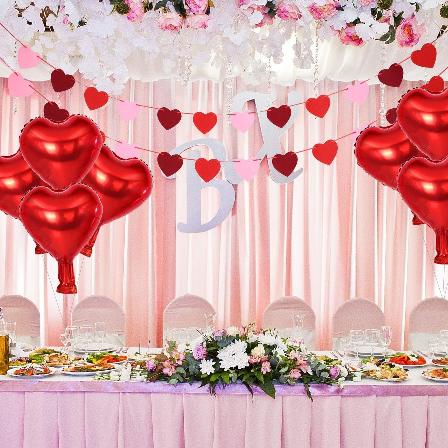 BEISHIDA 50 Pcs 10 Inch Heart Foil Balloons, Red, Heart-Shaped Foil Balloons for Birthday, Wedding, Engagement, Valentine's Day, Bridal Shower, Baby Shower, Unisex-All Ages