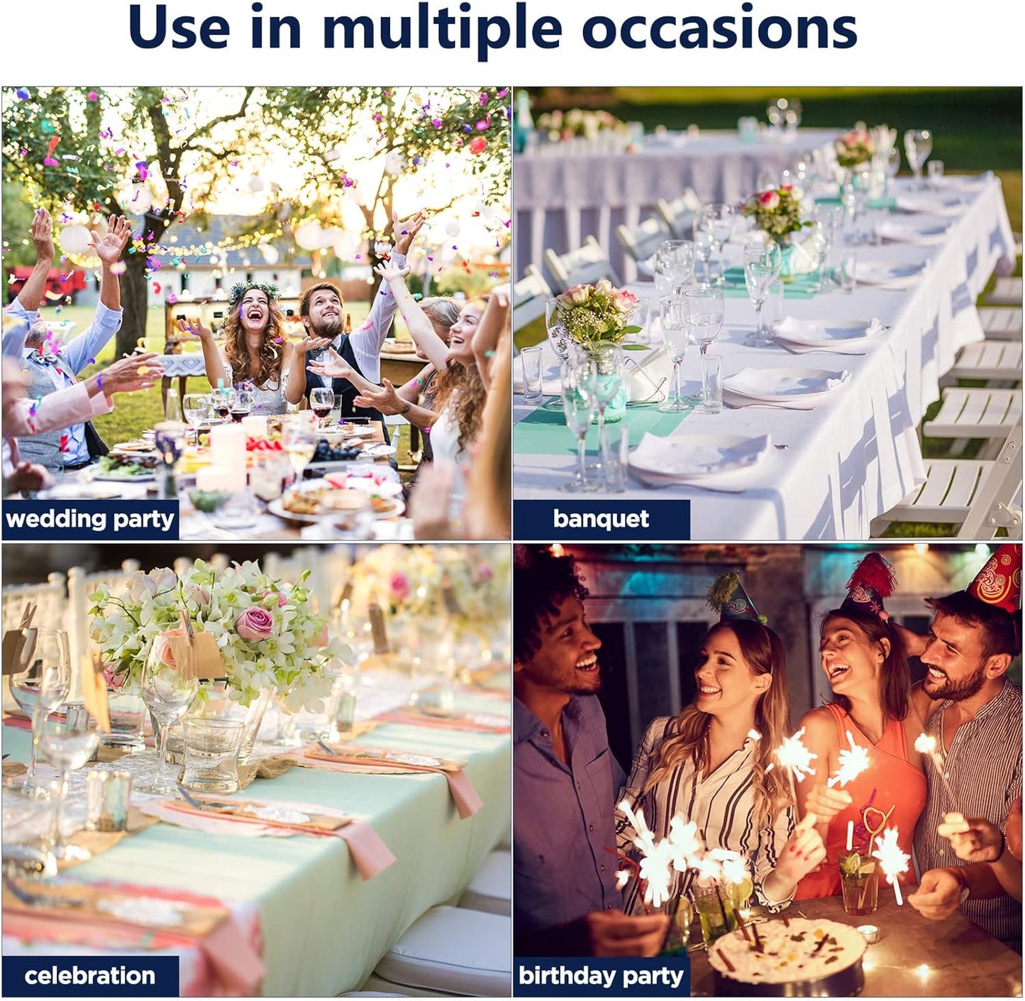 CHENGU 150 Pieces Spandex Stretch Chair Sashes Bows Elastic Chair Cover Bands Ties with Buckle Slider for Wedding Party Reception Events Universal Ceremony Banquet Decorations (Dark Blue)