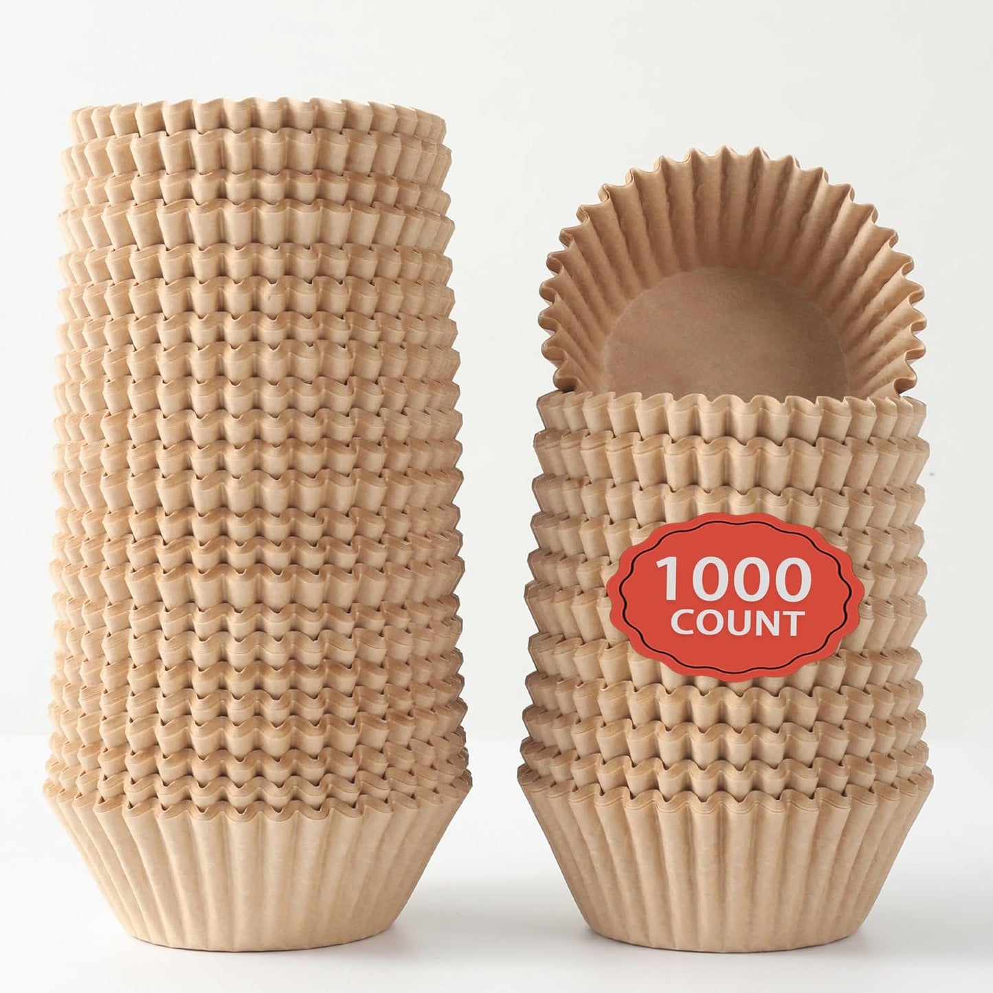 1.4 inch 1000-Count Mini Cupcake Liners Bright Colorful Muffin Baking Cups, Odorless,Baking Paper Cups for Baking Candy Cooking，Upgraded & Food Grade Grease-Proof Paper(Brown, 1.4 Inch)
