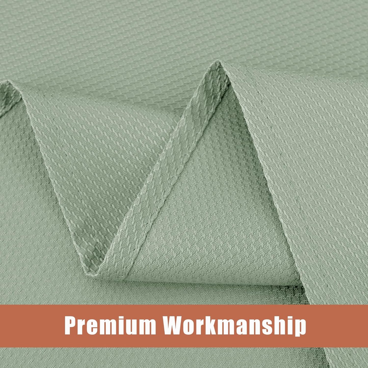 Fitable Textured Table Cloth for Rectangle, 2 Pack - 52 x 70 inch, Sage Green - Waterproof Heavy Duty Fabric Tablecloth for Dinner Party Banquet Event