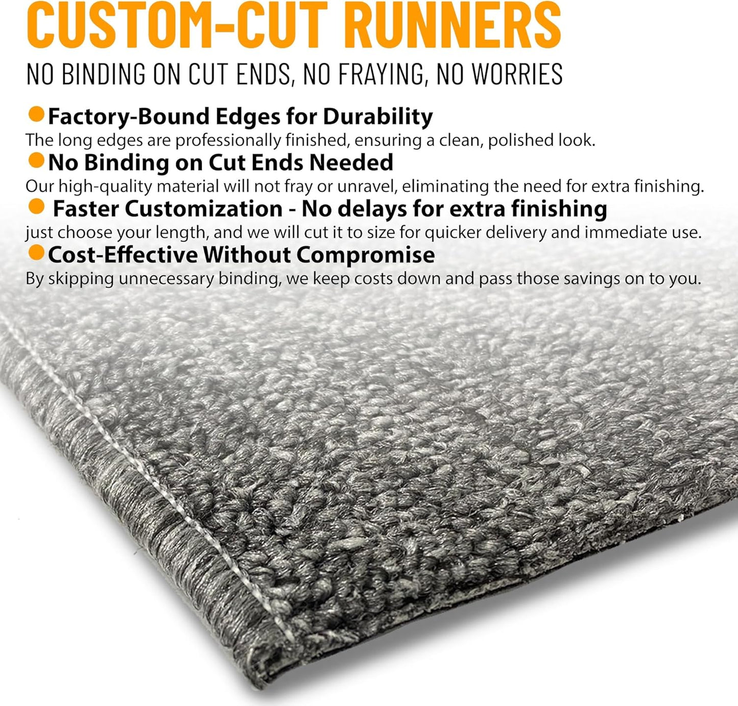 Ottomanson 2' x 11' Ultra-Thin Hallway Runner Rug - Durable Non-Slip Carpet for High-Traffic Areas - Fits Under Doors for Seamless Entry - Ideal for Kitchen, Entryway, Bedroom & Living Room, Gray