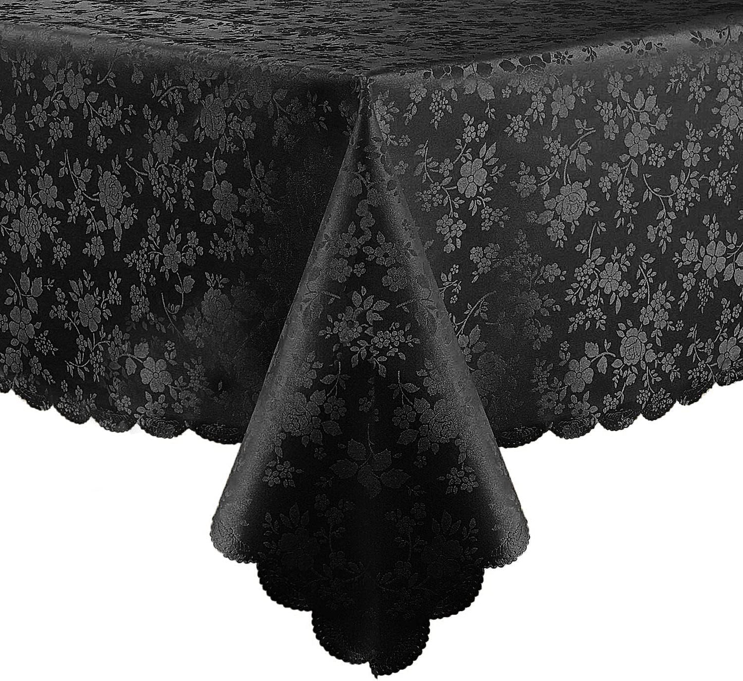 Smiry Rectangle Table Cloth, Waterproof Heavy Duty Vinyl Tablecloths, Wipeable Washable Table Cover for Kitchen and Dining Room (Black, 60" X 84")