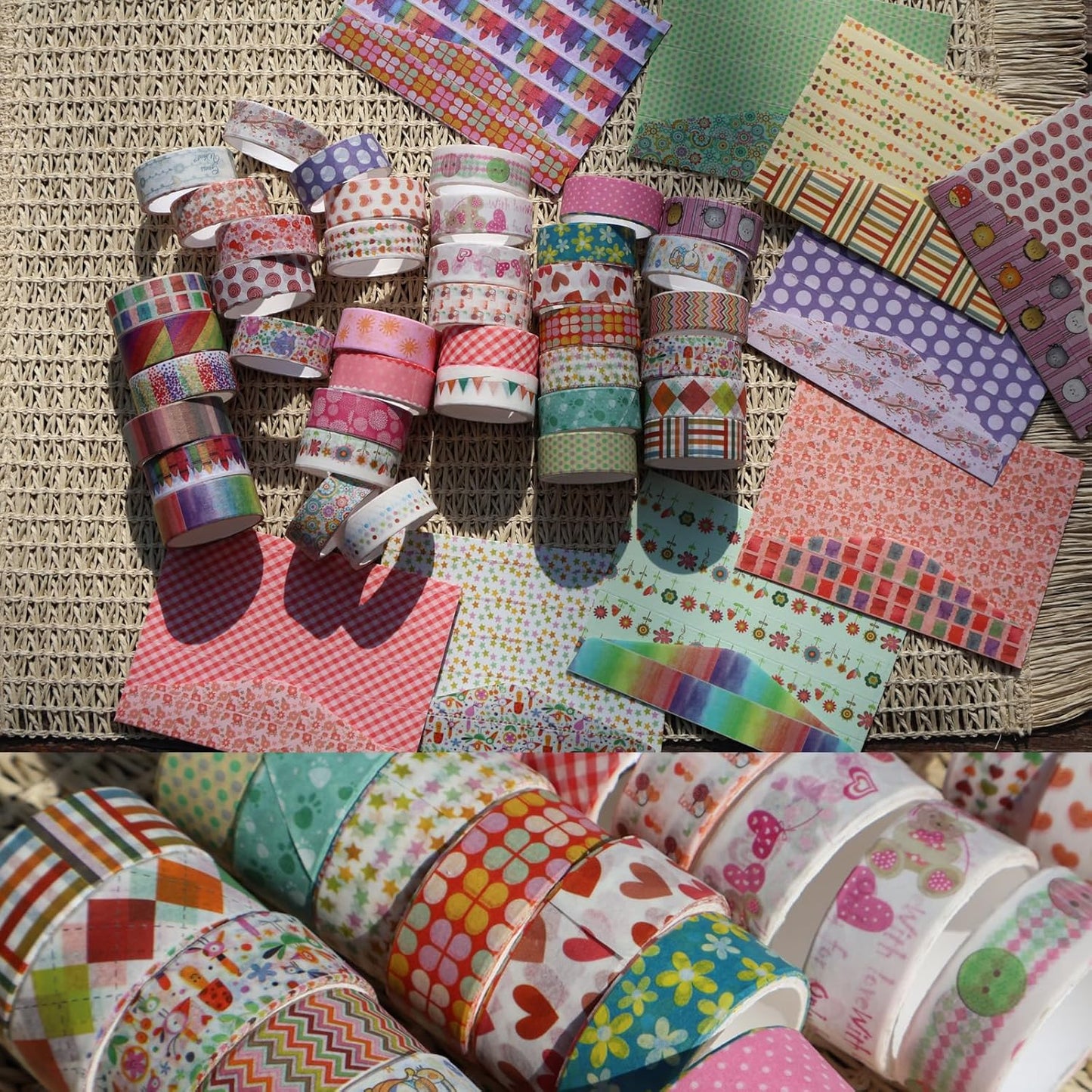Washi Tape Set - 40 Rolls of 1.5cm Wide Decorative and Craft Tape for Scrapbooking and Bullet Journal Supplies