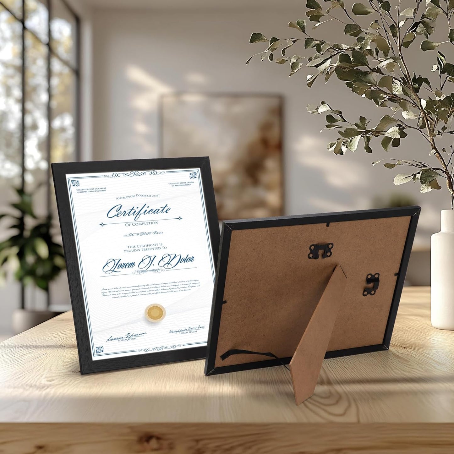 PETAFLOP Bulk Picture Frames 8.5 x 11 Certificate Document Frame Set of 18, Black Frame for Wall Tabletop Vertically and Horizontally